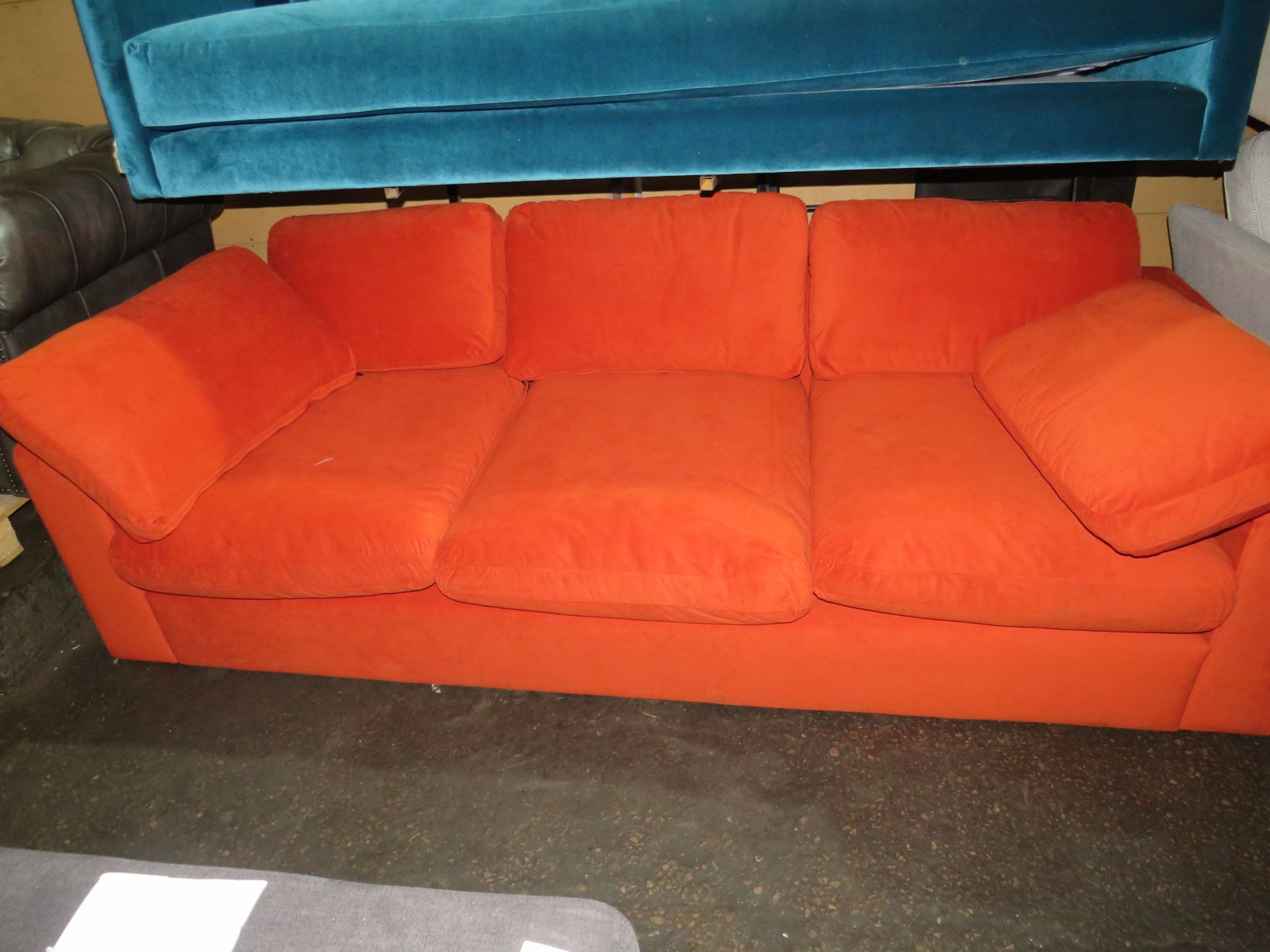 Seattle Three Seater Sofa in Burnt Orange Easy Velvet RRP ¶œ1949 - Image 2 of 2