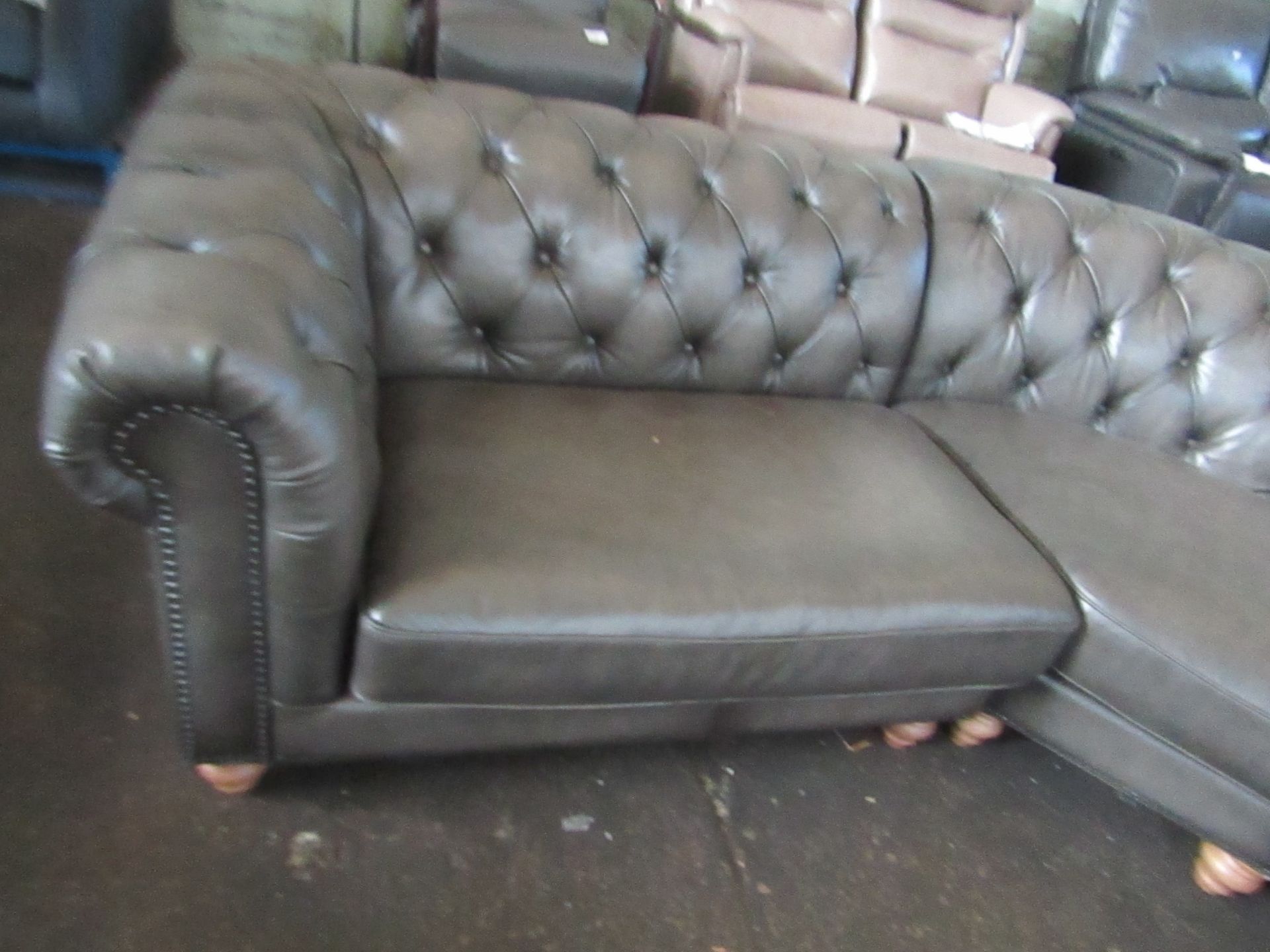 Allington Grey Leather Chesterfield Corner Sofa - Looks In Good Condition, May Contain Slight - Image 5 of 7