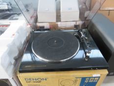 Denon Dp300 Black HiFi Turntable, powers on but unchecked any further, comes in original box, says