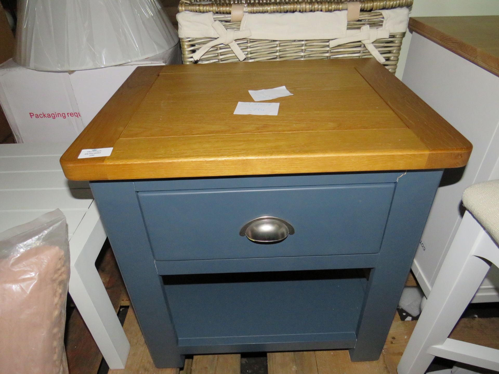 Cotswold Company Westcote Inky Blue 1 Drawer Lamp Table RRP Â£139.00 SKU COT-APM-401.016 PID COT-