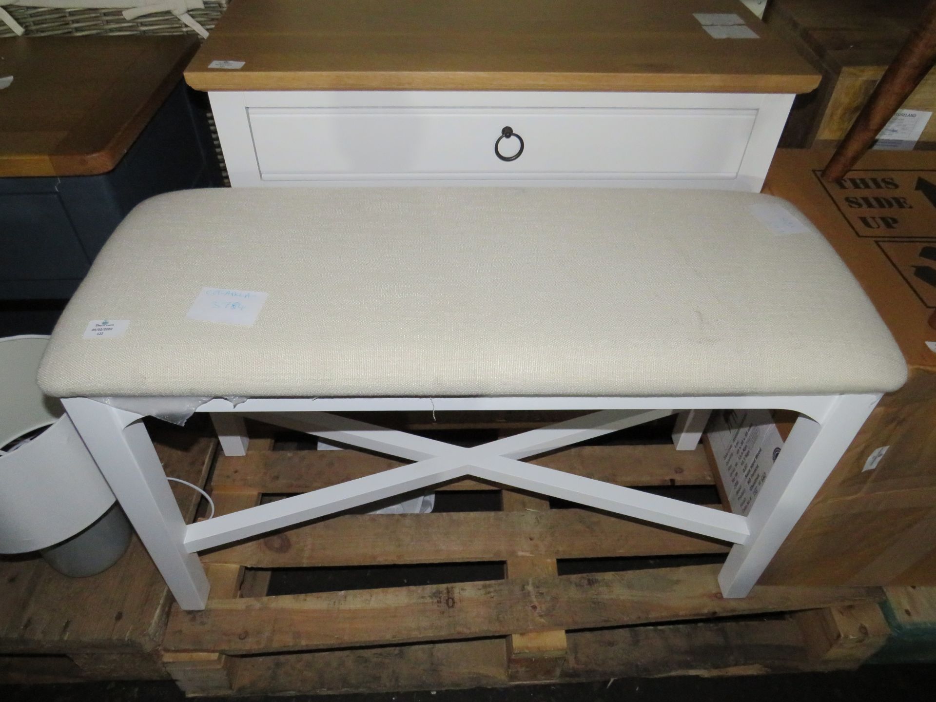 Cotswold Company Fairford Soft White Dressing Table Padded Stool RRP Â£150.00 SKU COT-APM-619.006