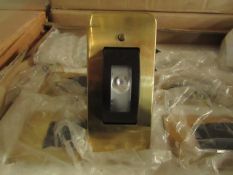 6x Chelsom - LED Rotate Wall Light Brushed Black & Brass - New.