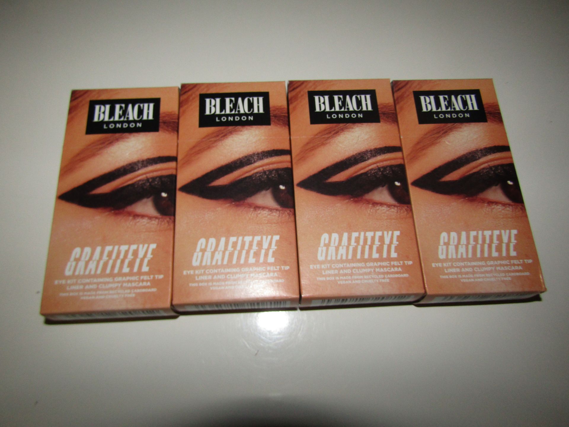 4 x Bleach London - Grafiteye Graphic Felt Tip Liner & Clumpy Mascara Set - New & Boxed.