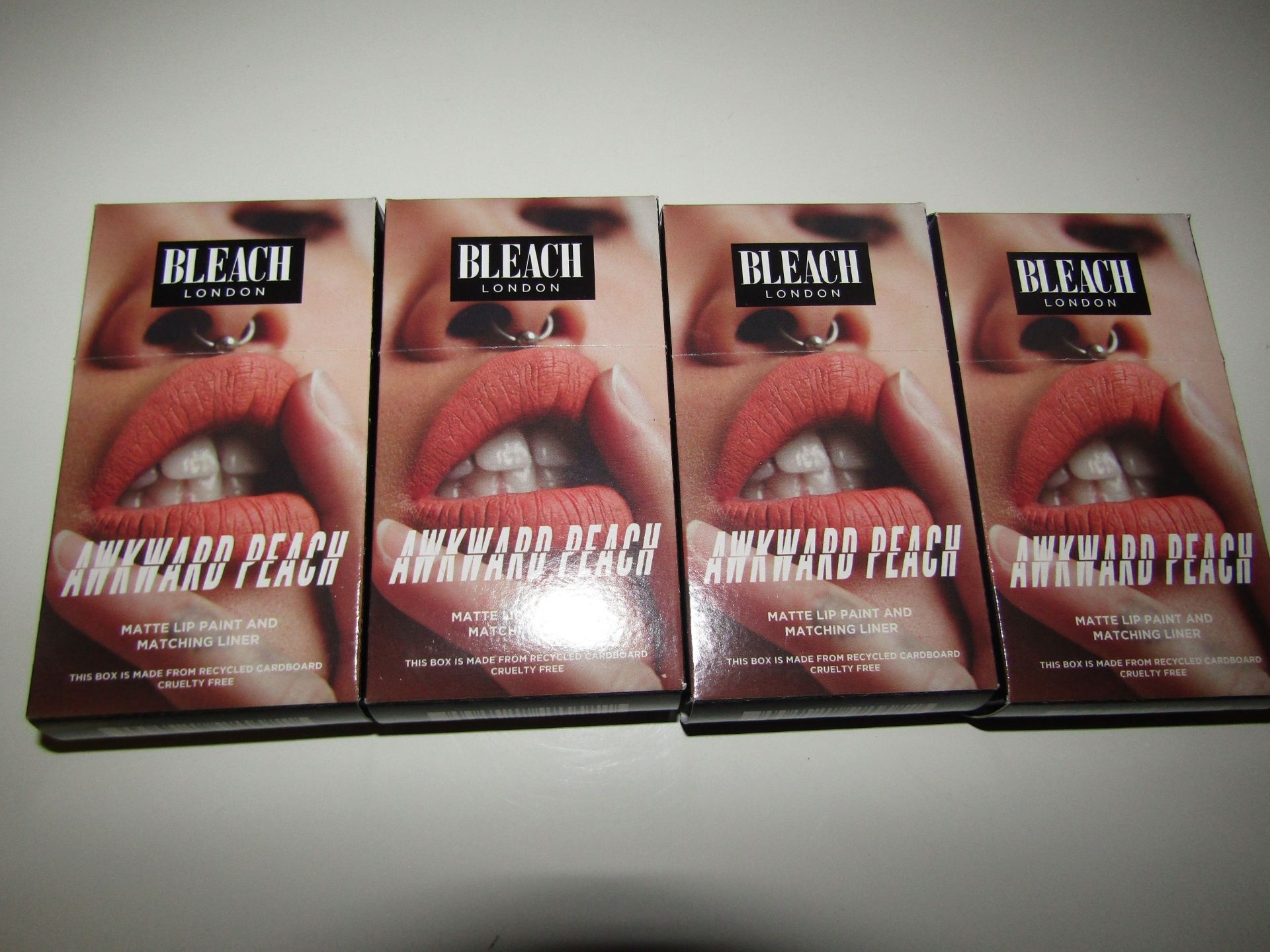 4 X Bleach London Awkward Peach Lip & Matching Liner new & Boxed