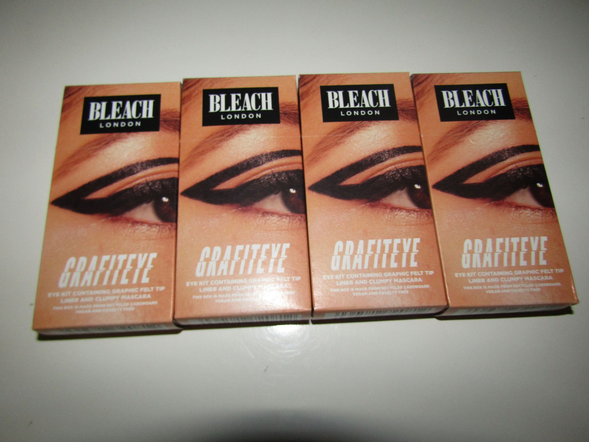 4 x Bleach London - Grafiteye Graphic Felt Tip Liner & Clumpy Mascara Set - New & Boxed.