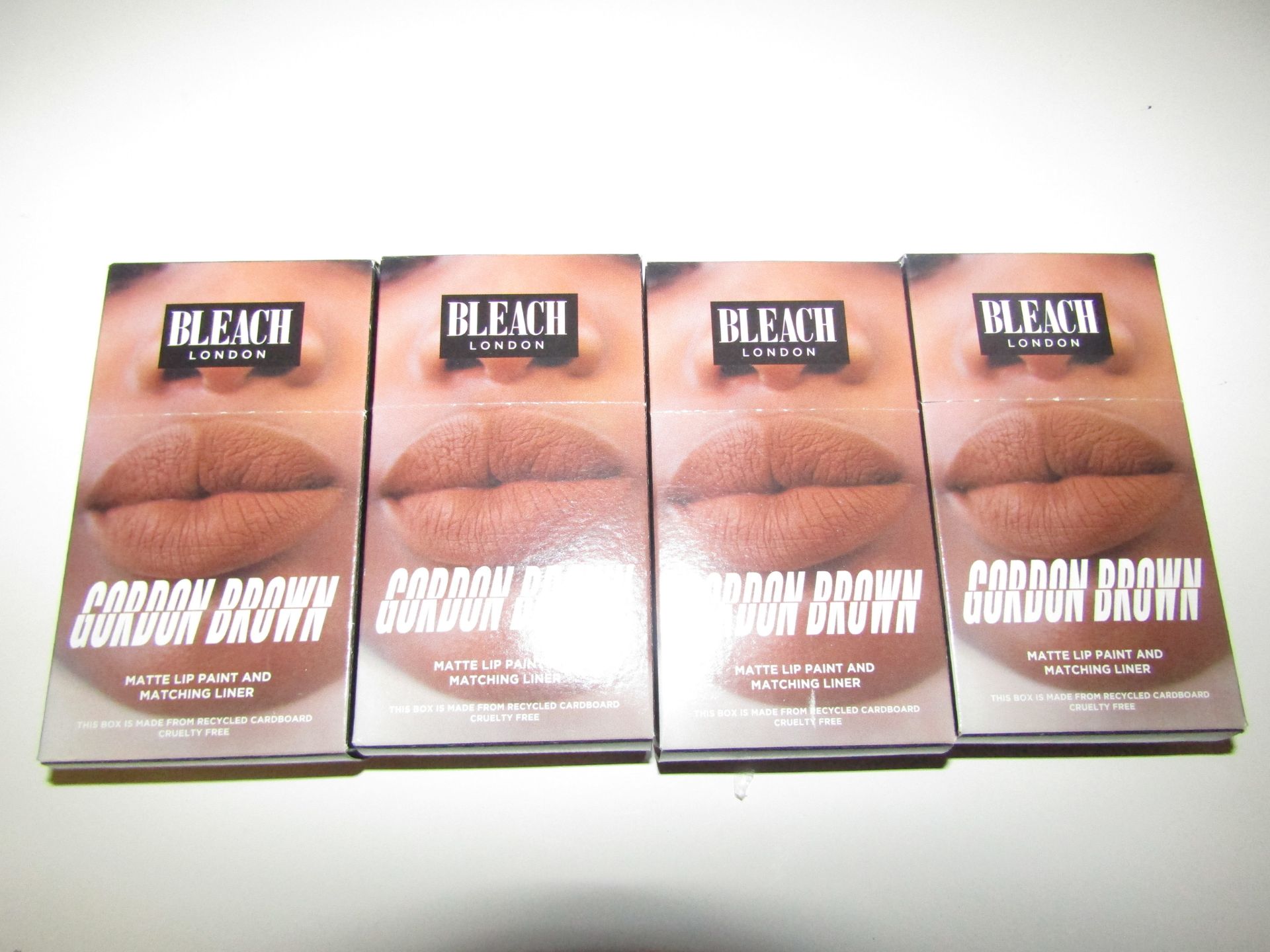 4 x Bleach London - Gordon Brown Matte Lip Paint & Matching Liner - New & Boxed.