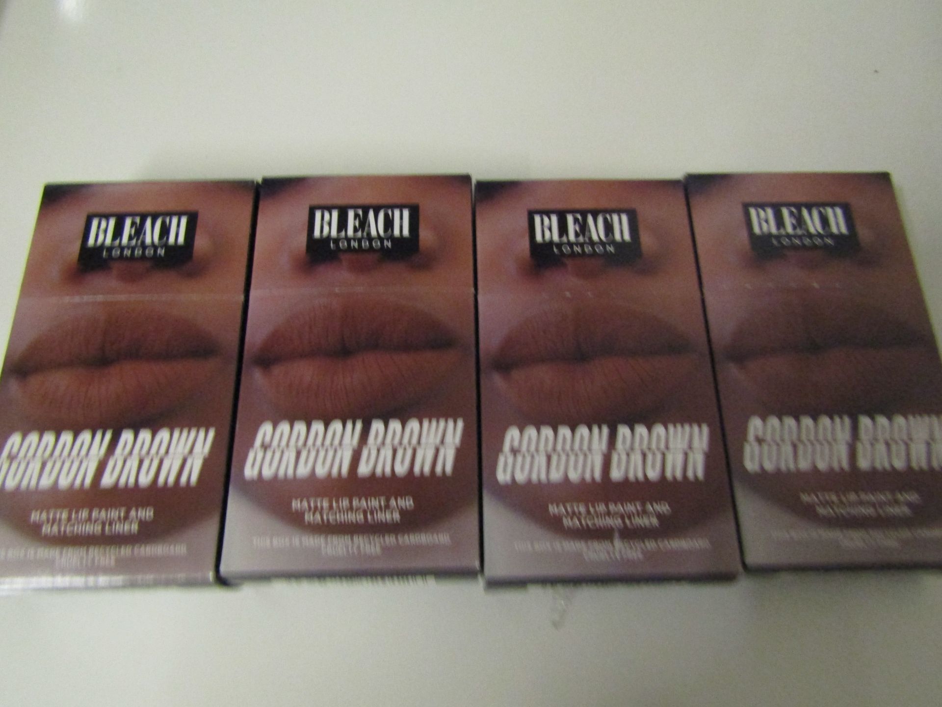 4 x Bleach London - Gordon Brown Matte Lip Paint & Matching Liner - New & Boxed.