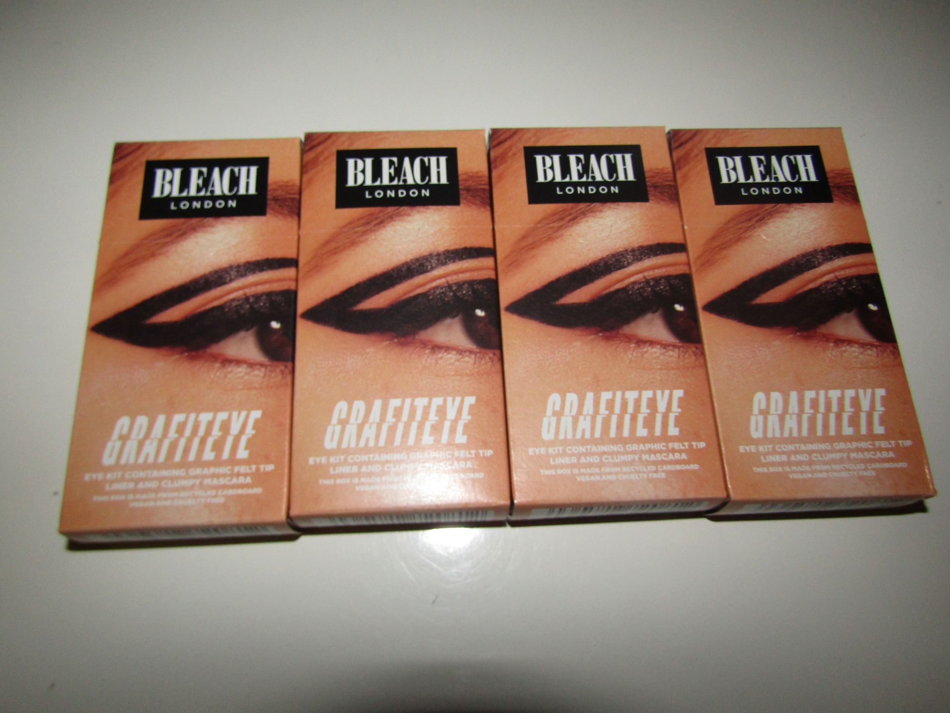 4 x Bleach London - Grafiteye Graphic Felt Tip Liner & Clumpy Mascara Set - New & Boxed.