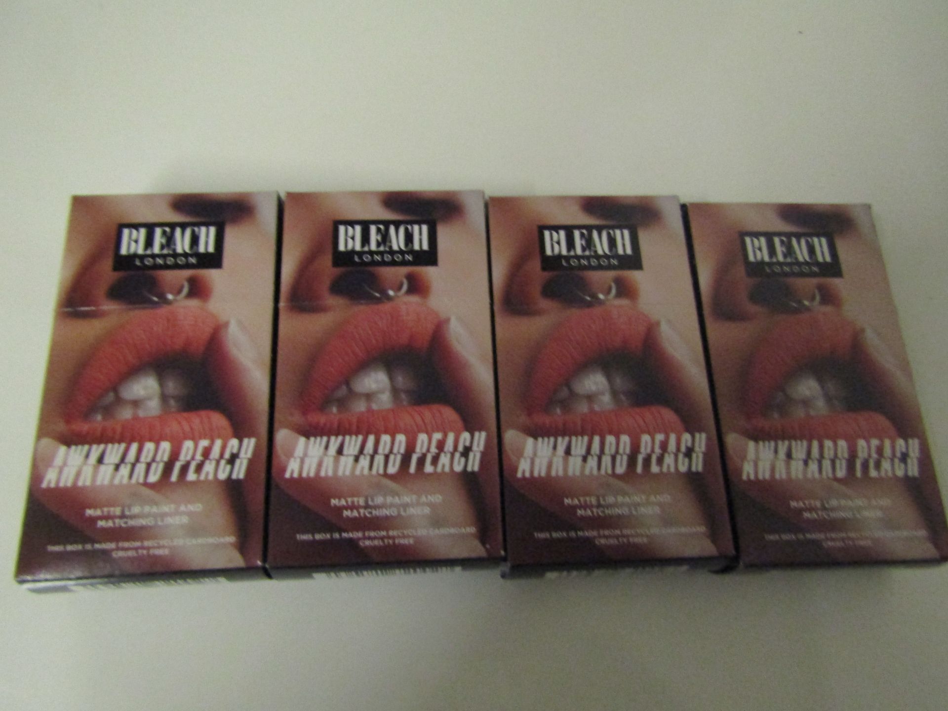 4 X Bleach London Awkward Peach Lip & Matching Liner new & Boxed