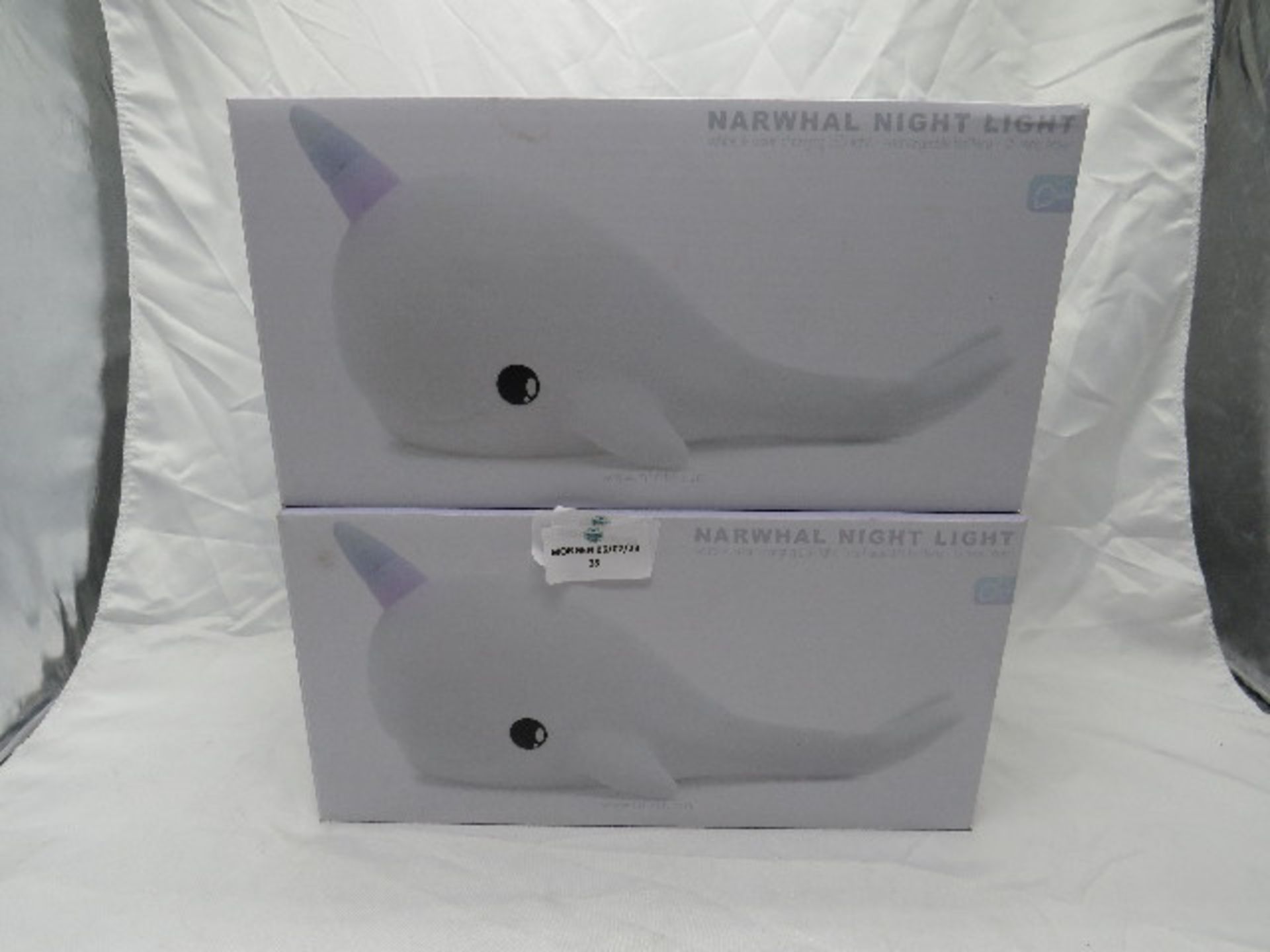 2x Narwhal Night Light - Untested & Boxed.