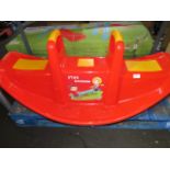 Pilsan - Plastic Red Seesaw - Slight Crack On Handle, No Packaging.