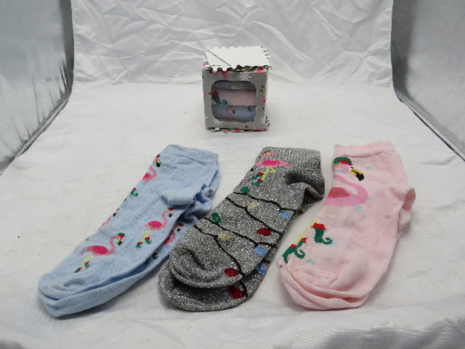 2x Flamingo - 3-Pairs Of Socks Set - New & Boxed.