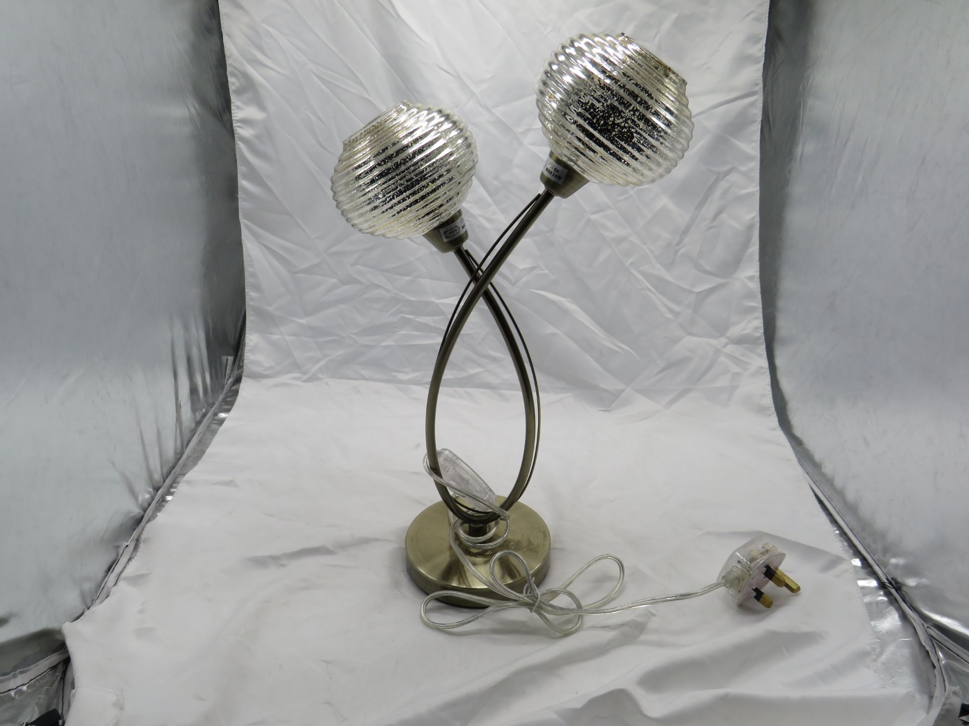 Dual Flower Style Table Lamp - No Packaging.