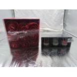 1x Set of 3 Mini Glass Rose Candles - Unused & Packaged. 1x Set of 9 Rose Flower Candles -