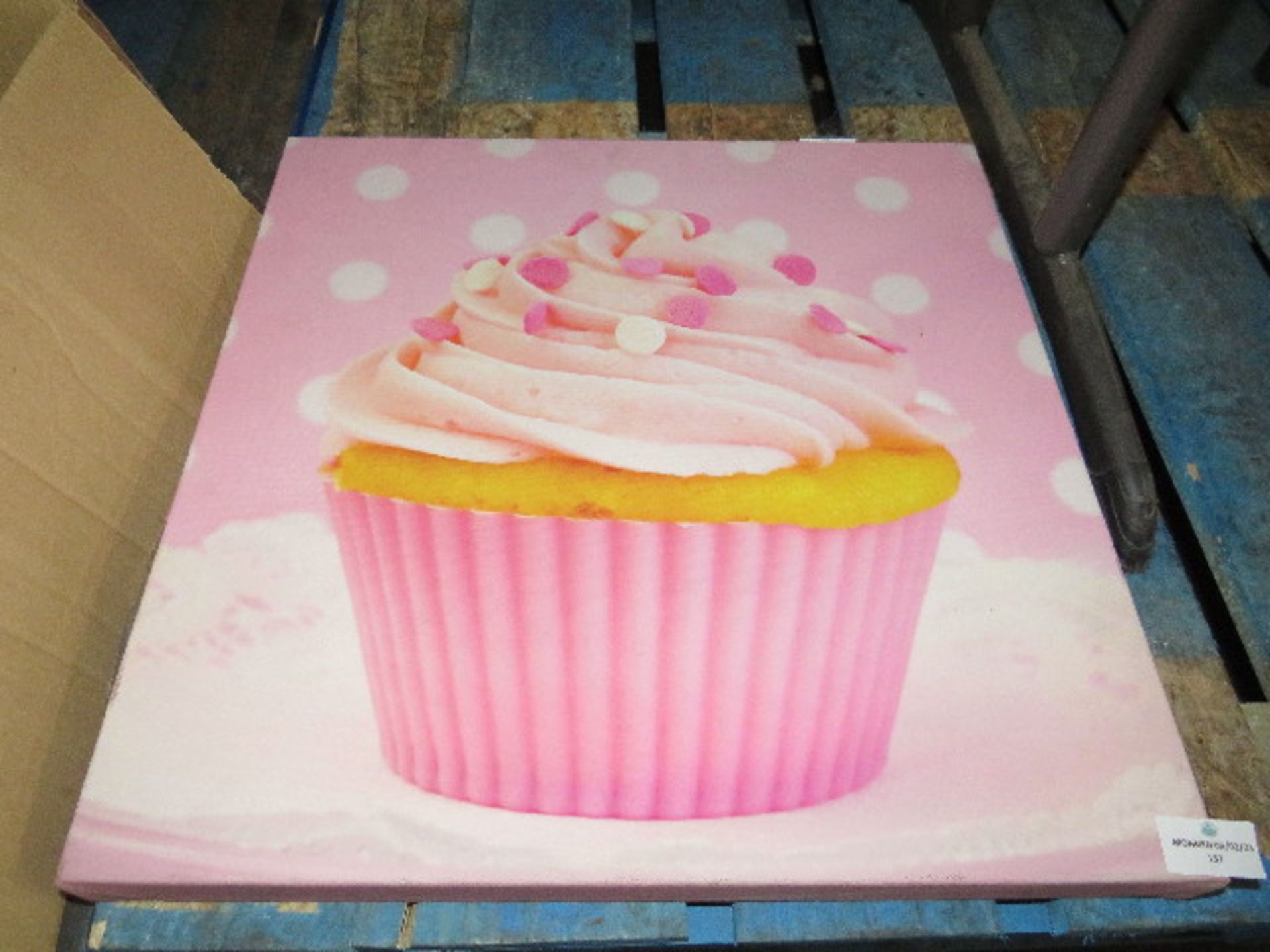 Pink Cupcake Canvas - May Contain Slight Marks, No Packaging.