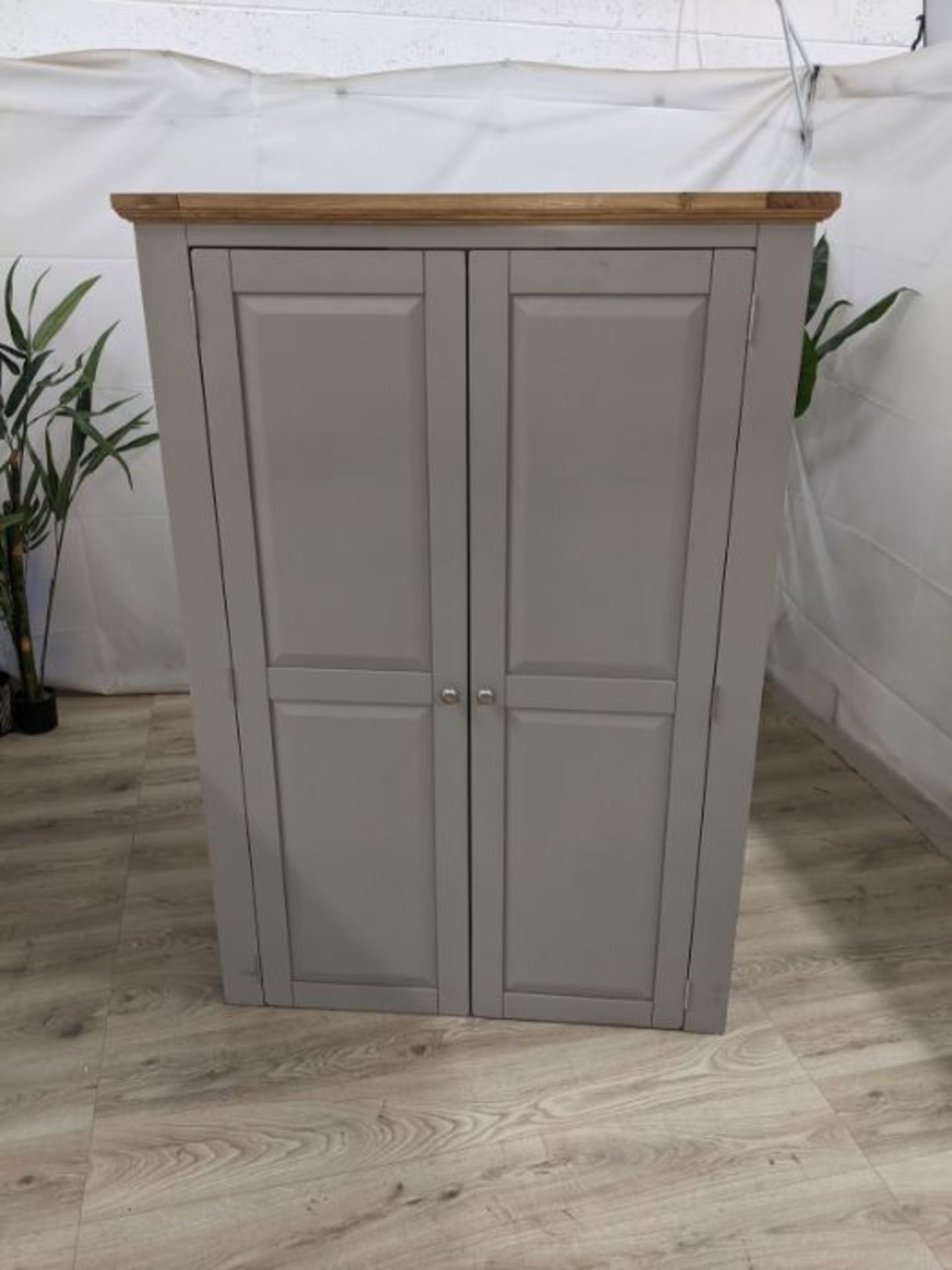Oak Furnitureland St Ives Natural Oak And Light Grey Painted Double Wardrobe RRP ?694.99 The St Ives - Image 2 of 7
