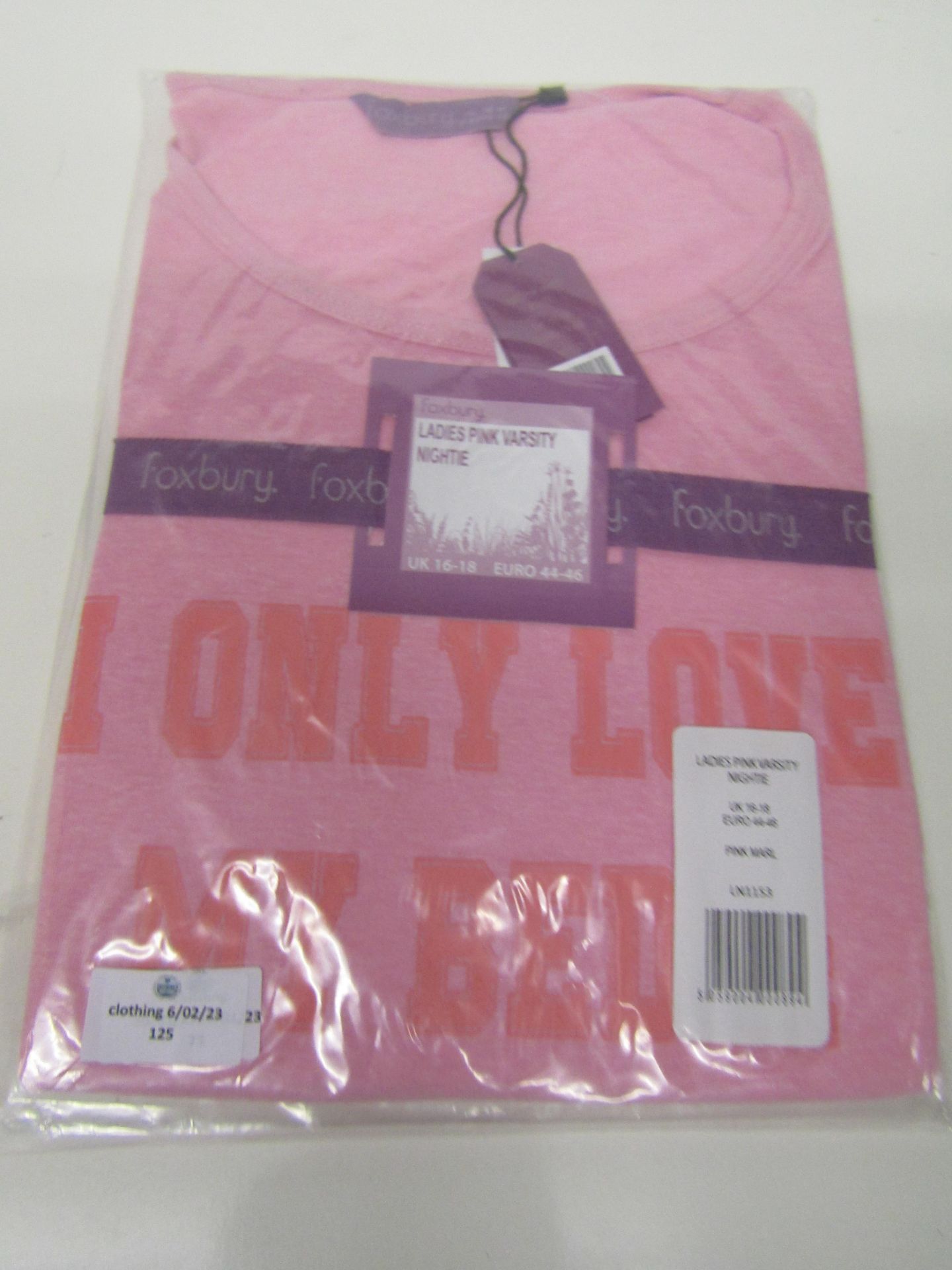 Foxbury Ladies Pink Varsity Short Sleeve Nightie Size 16-18 New & Packaged