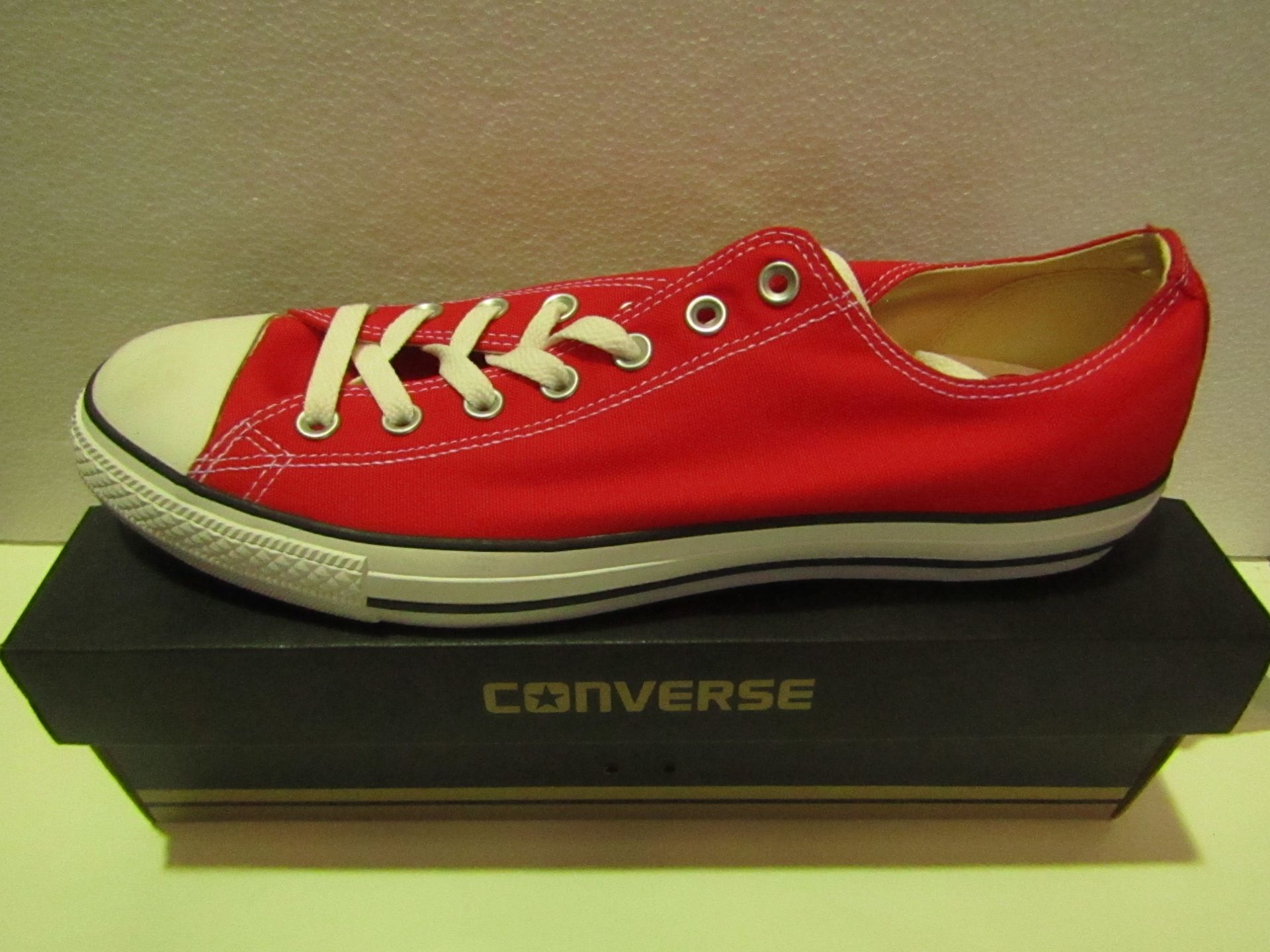 Converse All Star Red Canvas Trainer size UK 12 new & boxed see image for design