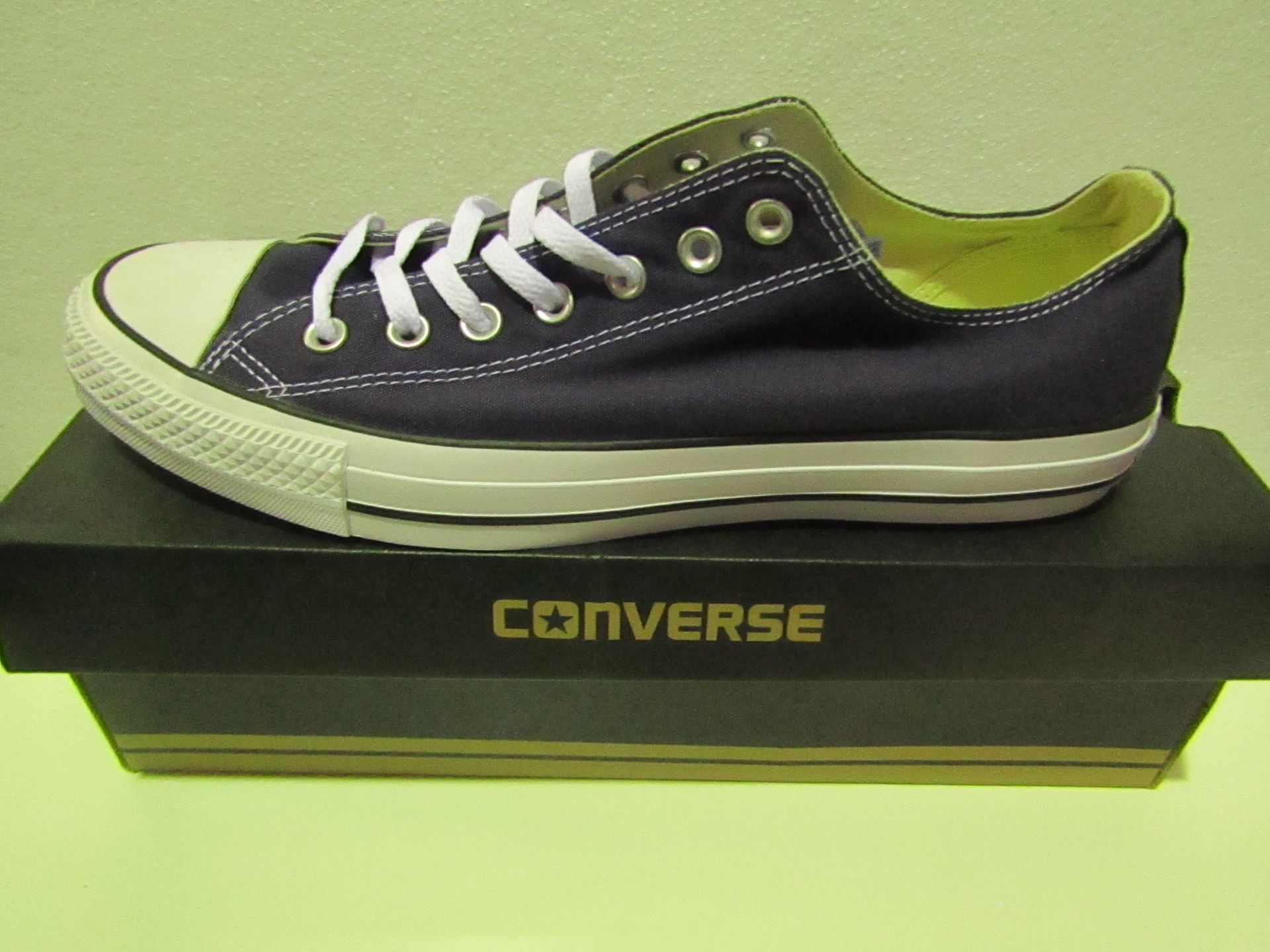 Converse All Star Navy Canvas Trainer size UK 12 new & boxed see image for design