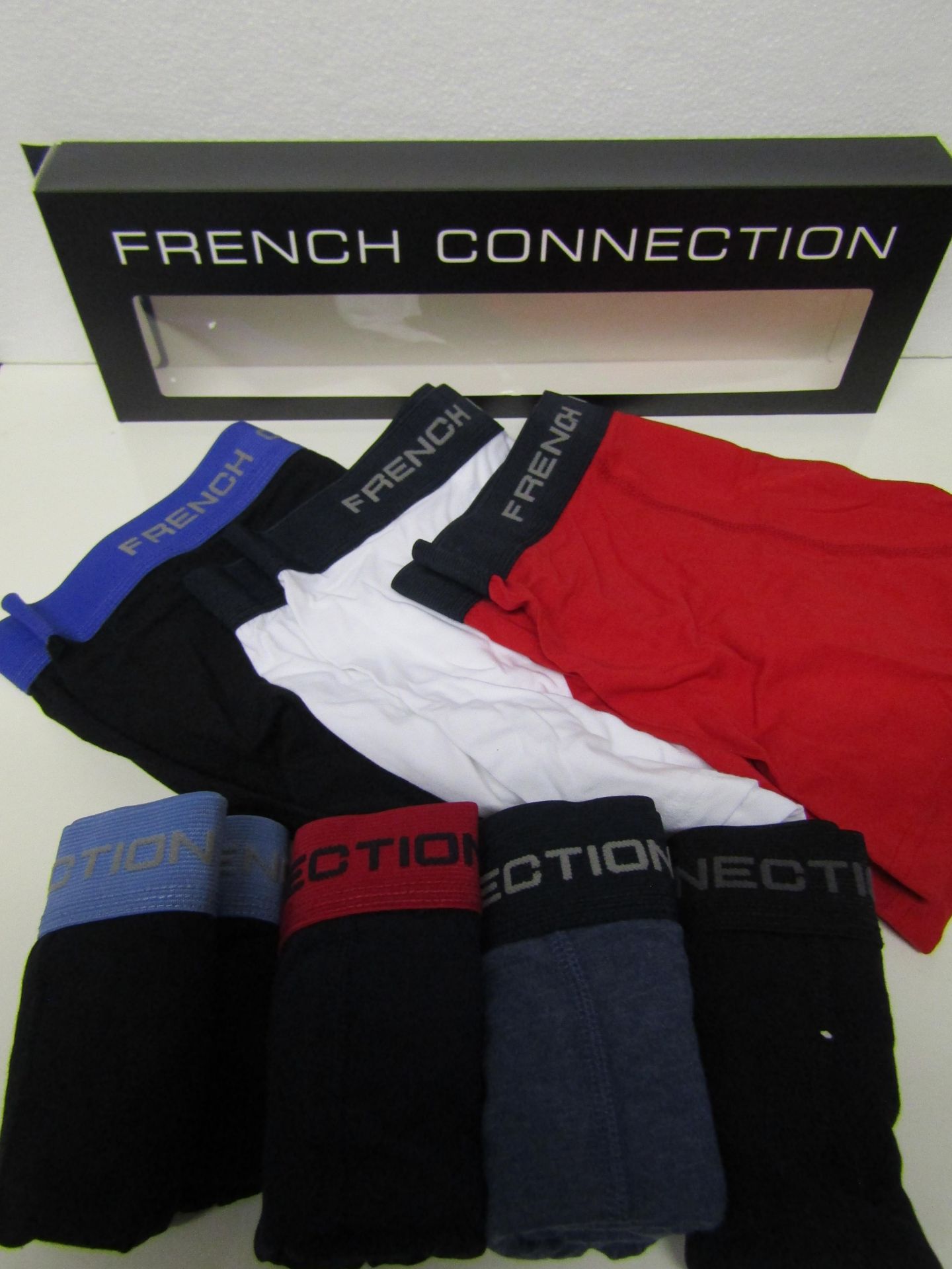 7 X Pairs of French Connection Boxer Shorts Various Colours Size S New & Boxed