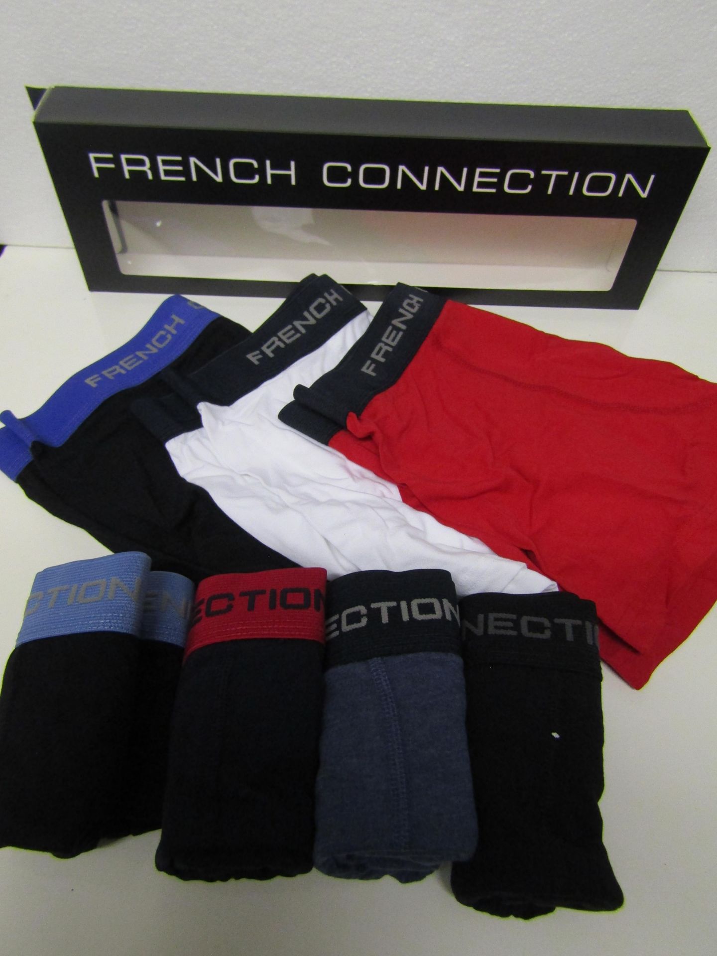 7 X Pairs of French Connection Boxer Shorts Various Colours Size M New & Boxed