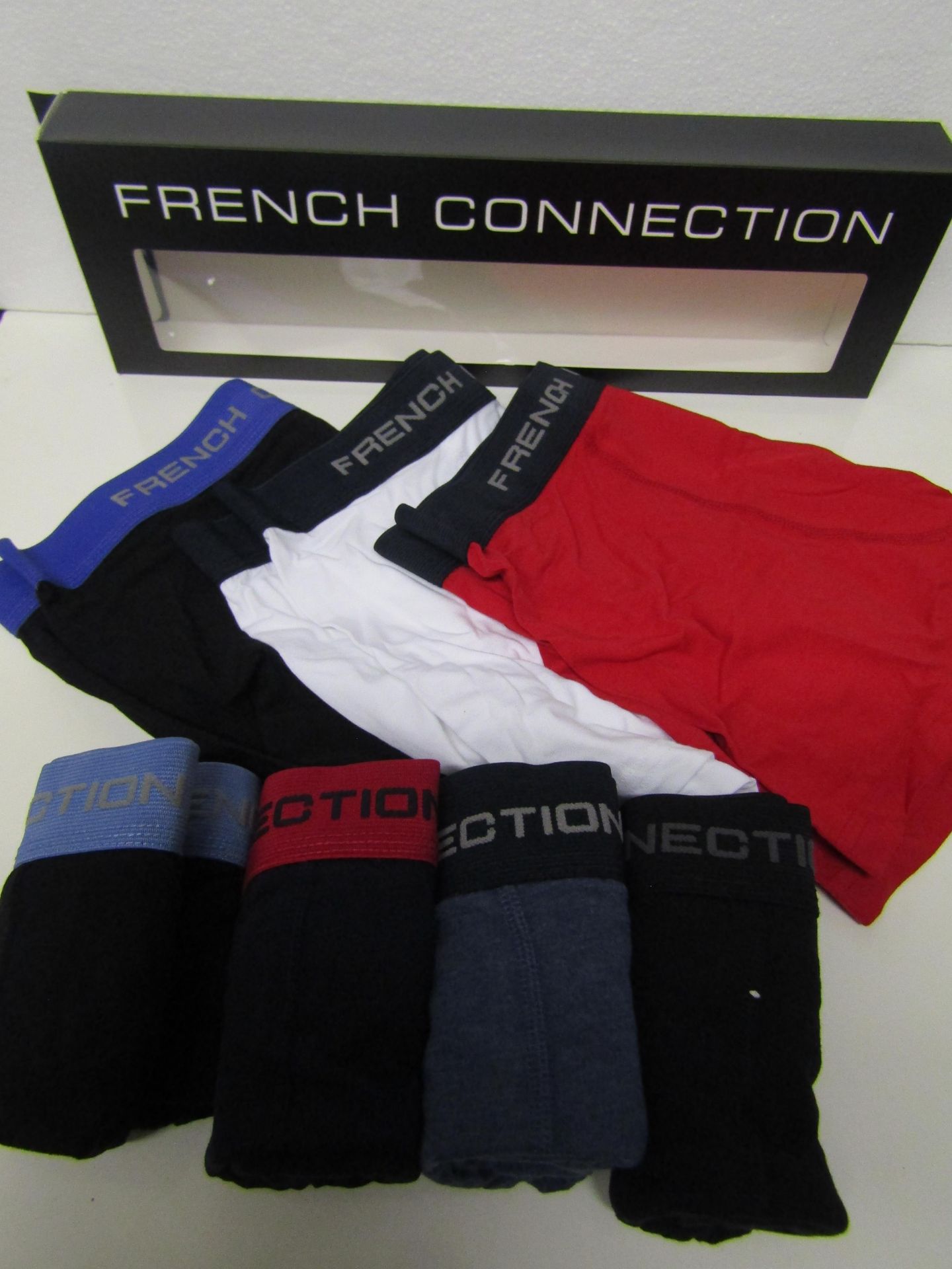 7 X Pairs of French Connection Boxer Shorts Various Colours Size M New & Boxed