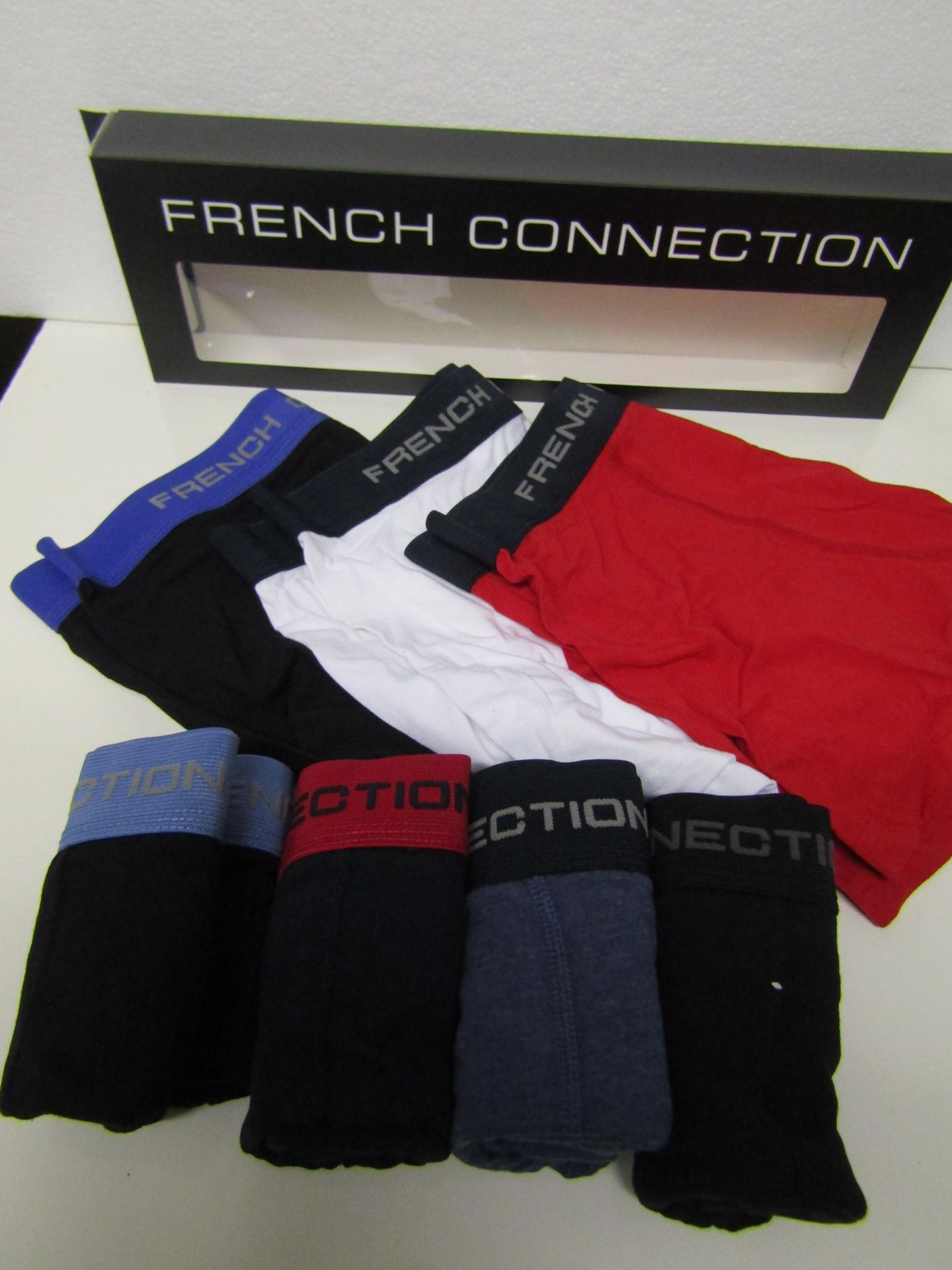 7 X Pairs of French Connection Boxer Shorts Various Colours Size M New & Boxed