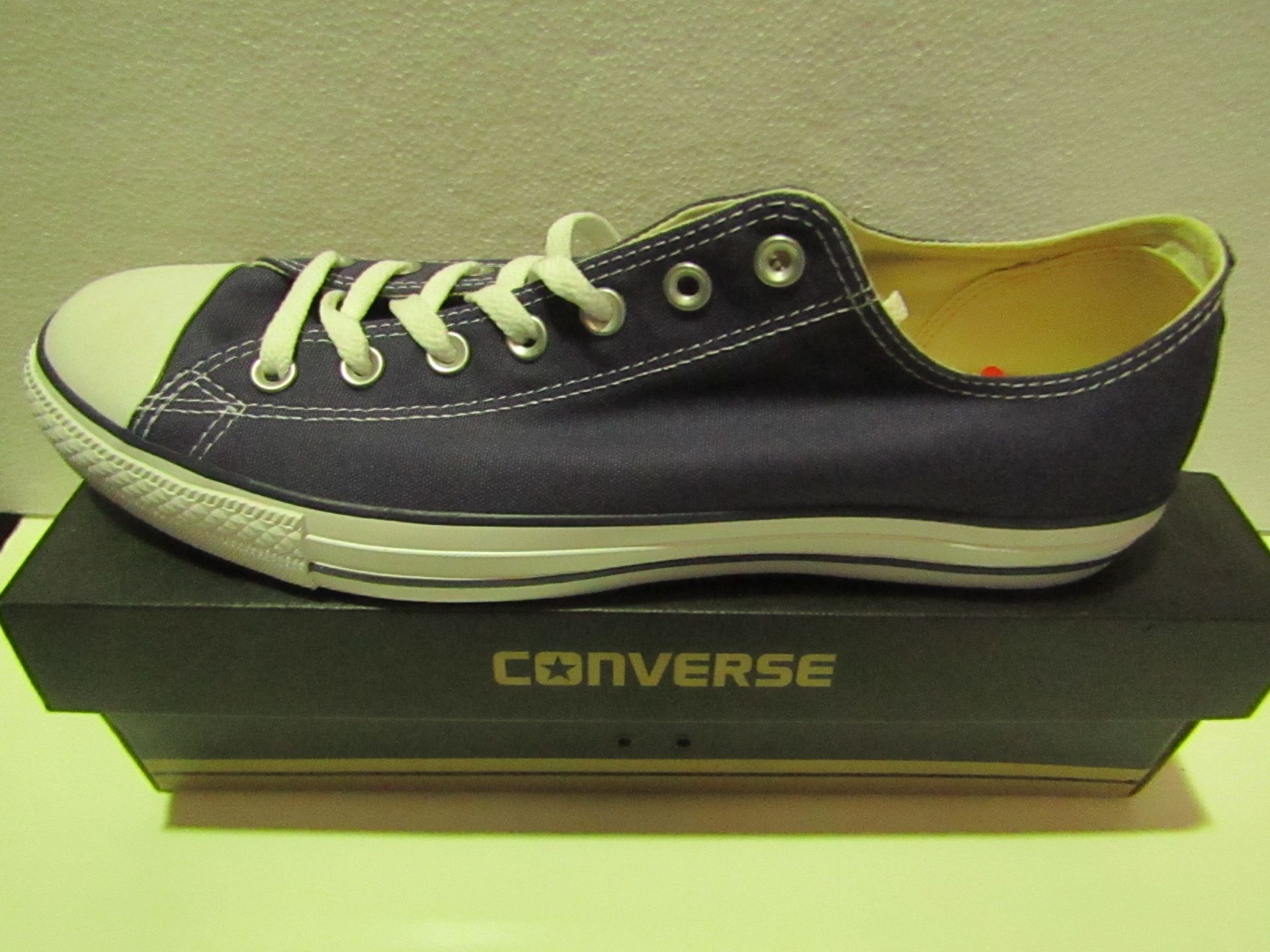 Converse All Star Navy Canvas Trainer size UK 12 new & boxed see image for design