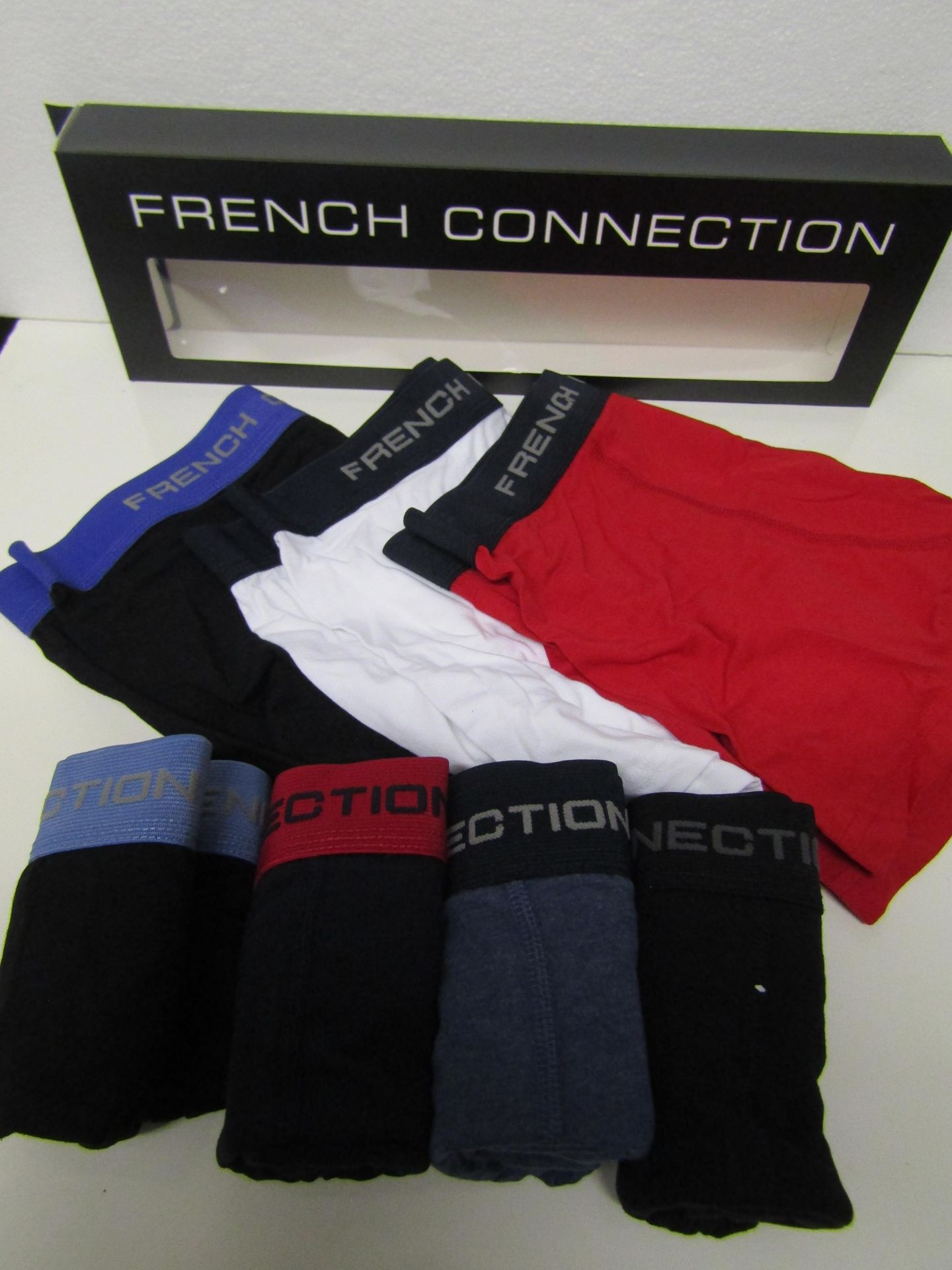 7 X Pairs of French Connection Boxer Shorts Various Colours Size M New & Boxed