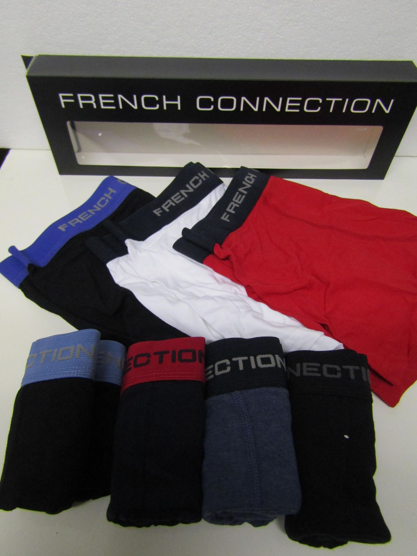 7 X Pairs of French Connection Boxer Shorts Various Colours Size M New & Boxed