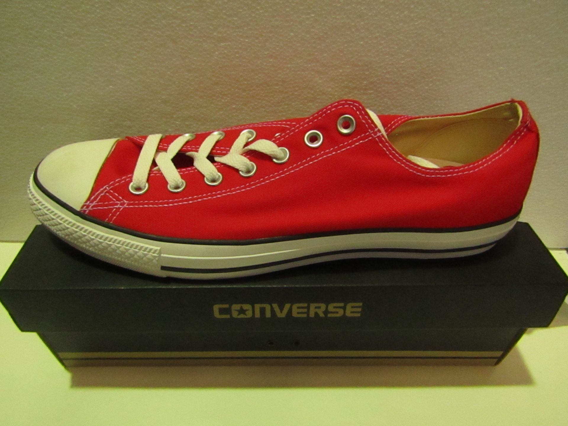 Converse All Star Red Canvas Trainer size UK 12 new & boxed see image for design