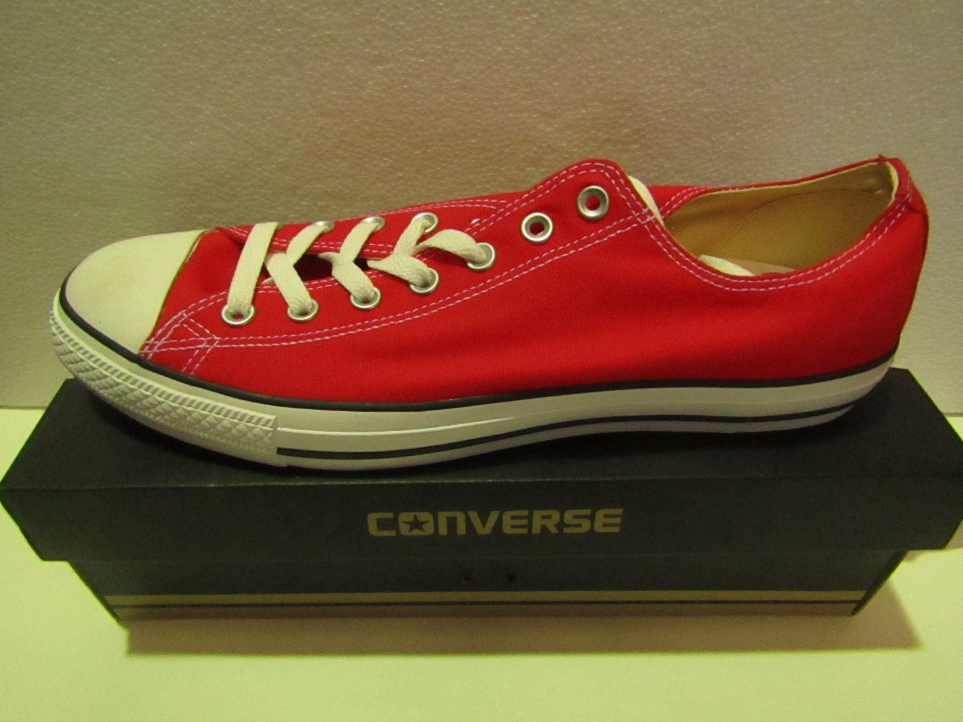 Converse All Star Red Canvas Trainer size UK 12 new & boxed see image for design