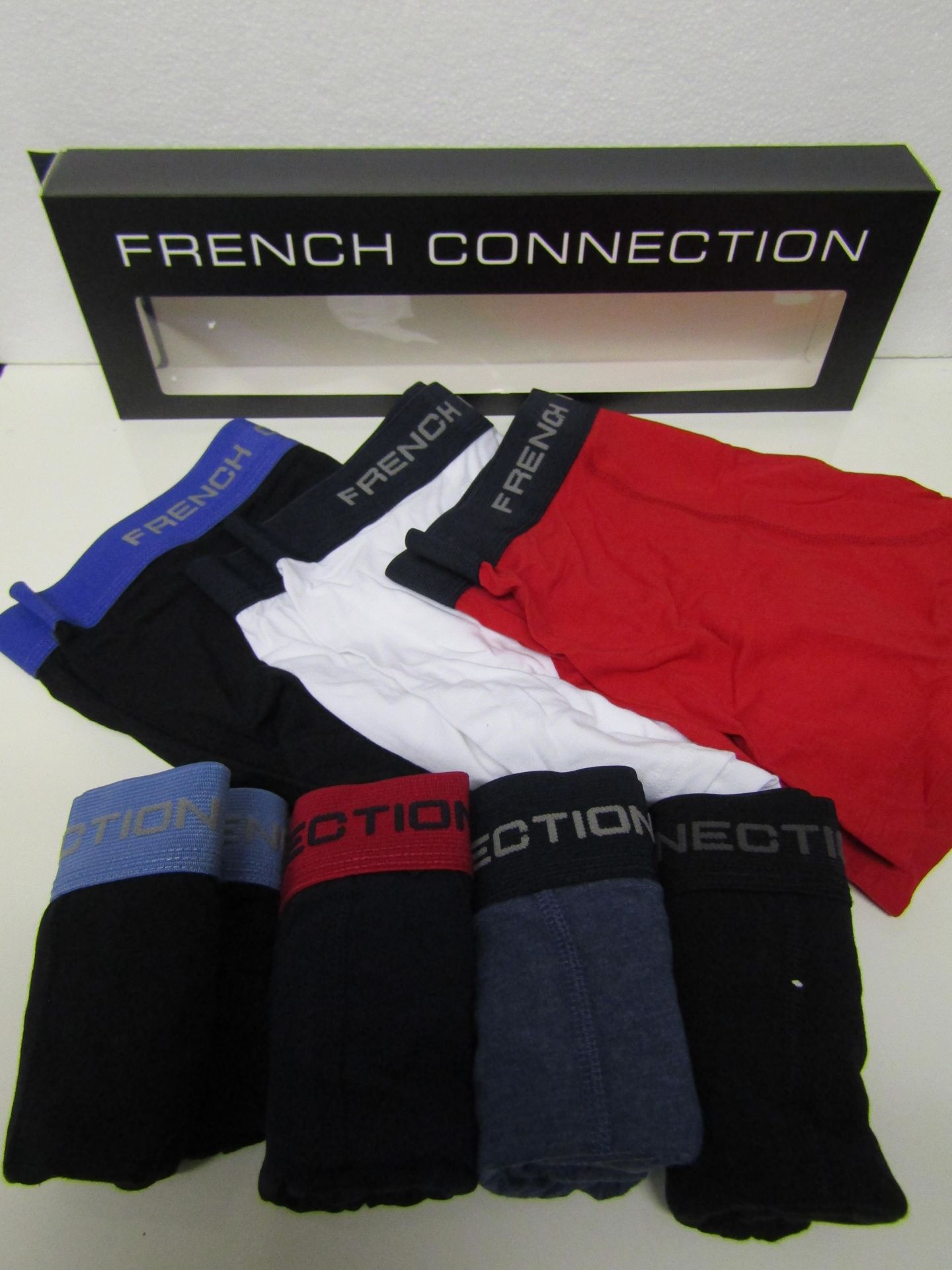 7 X Pairs of French Connection Boxer Shorts Various Colours Size M New & Boxed