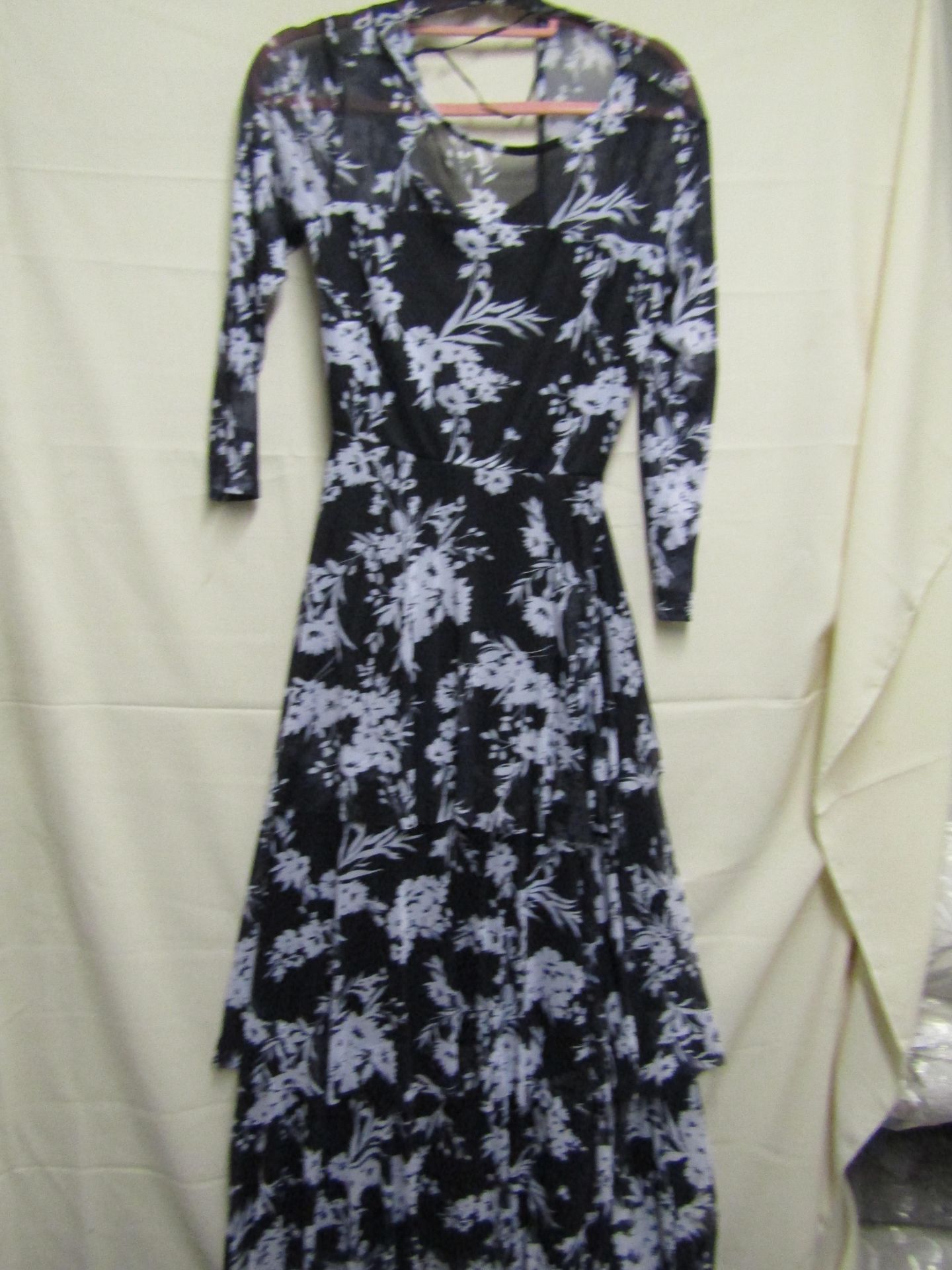 Kaleidoscope Long Dress Black/White Size 12 New With Tags