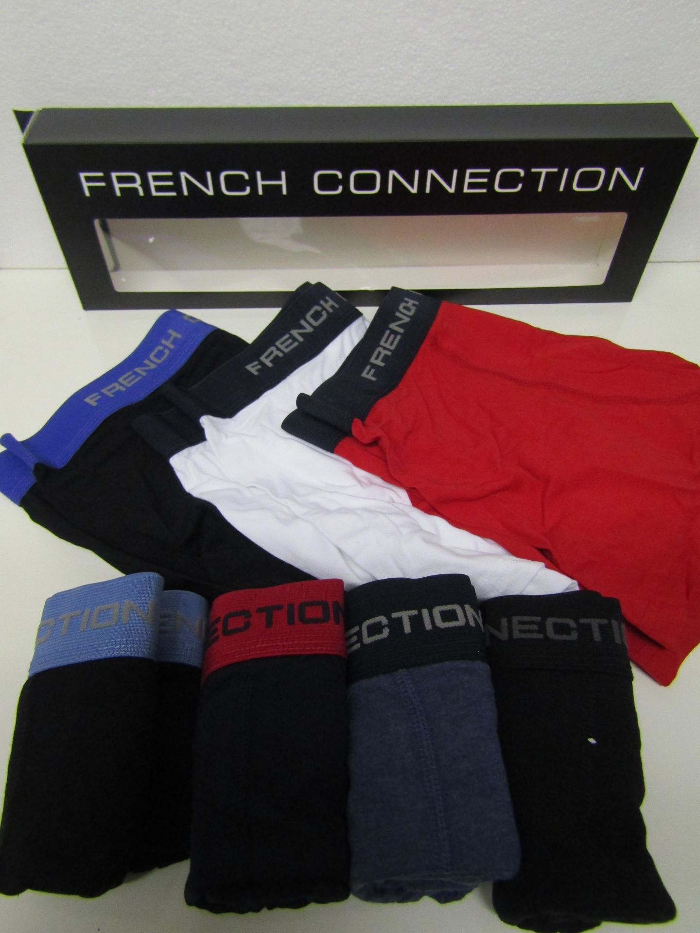 7 X Pairs of French Connection Boxer Shorts Various Colours Size S New & Boxed