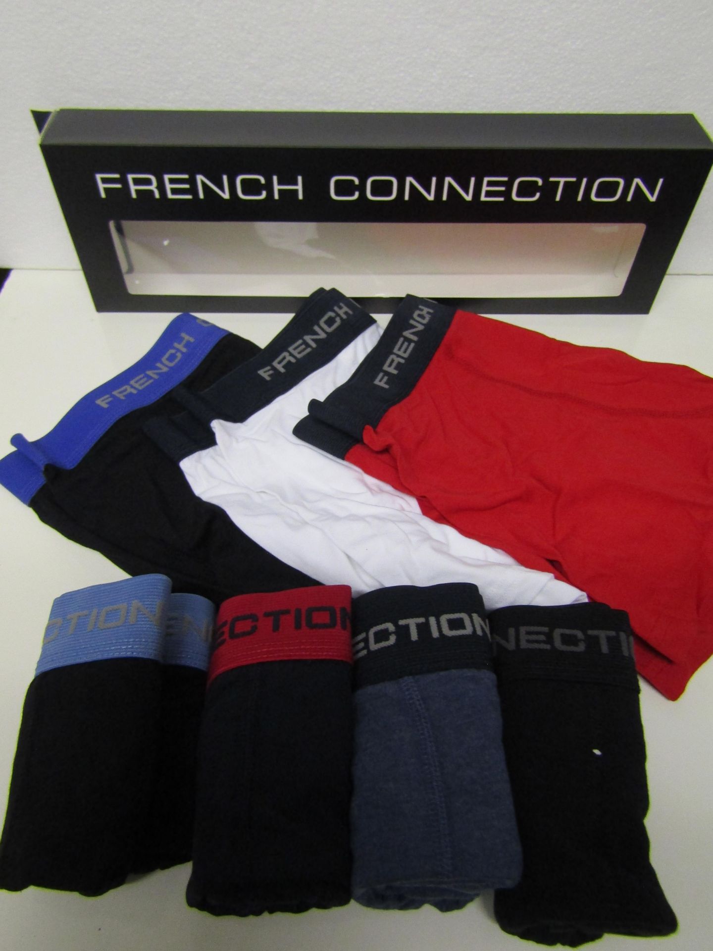 7 X Pairs of French Connection Boxer Shorts Various Colours Size M New & Boxed