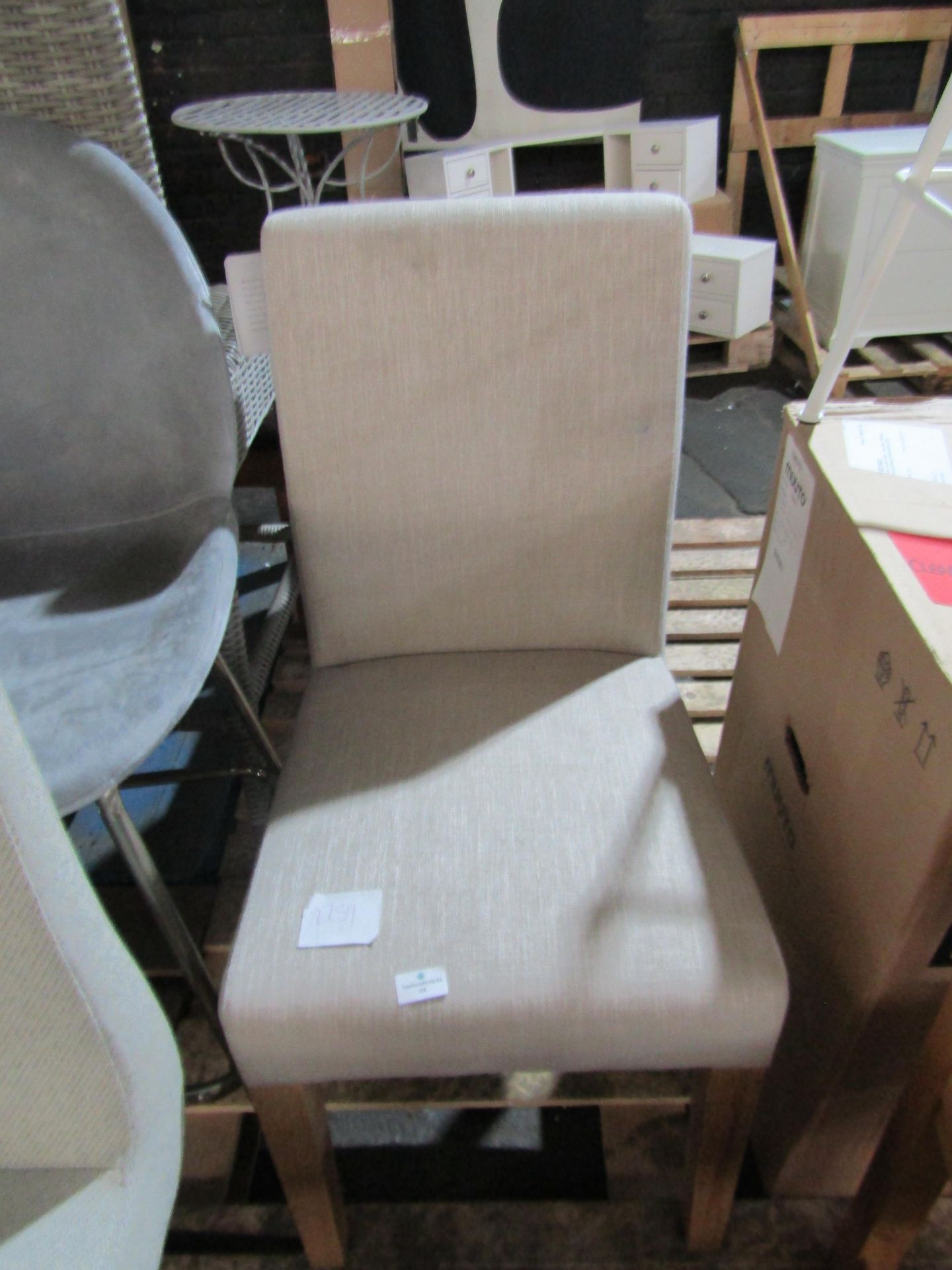 Cotswold Company Aster Stone Linen Straight Back Chair RRP Â£120.00 Dine in style and comfort when
