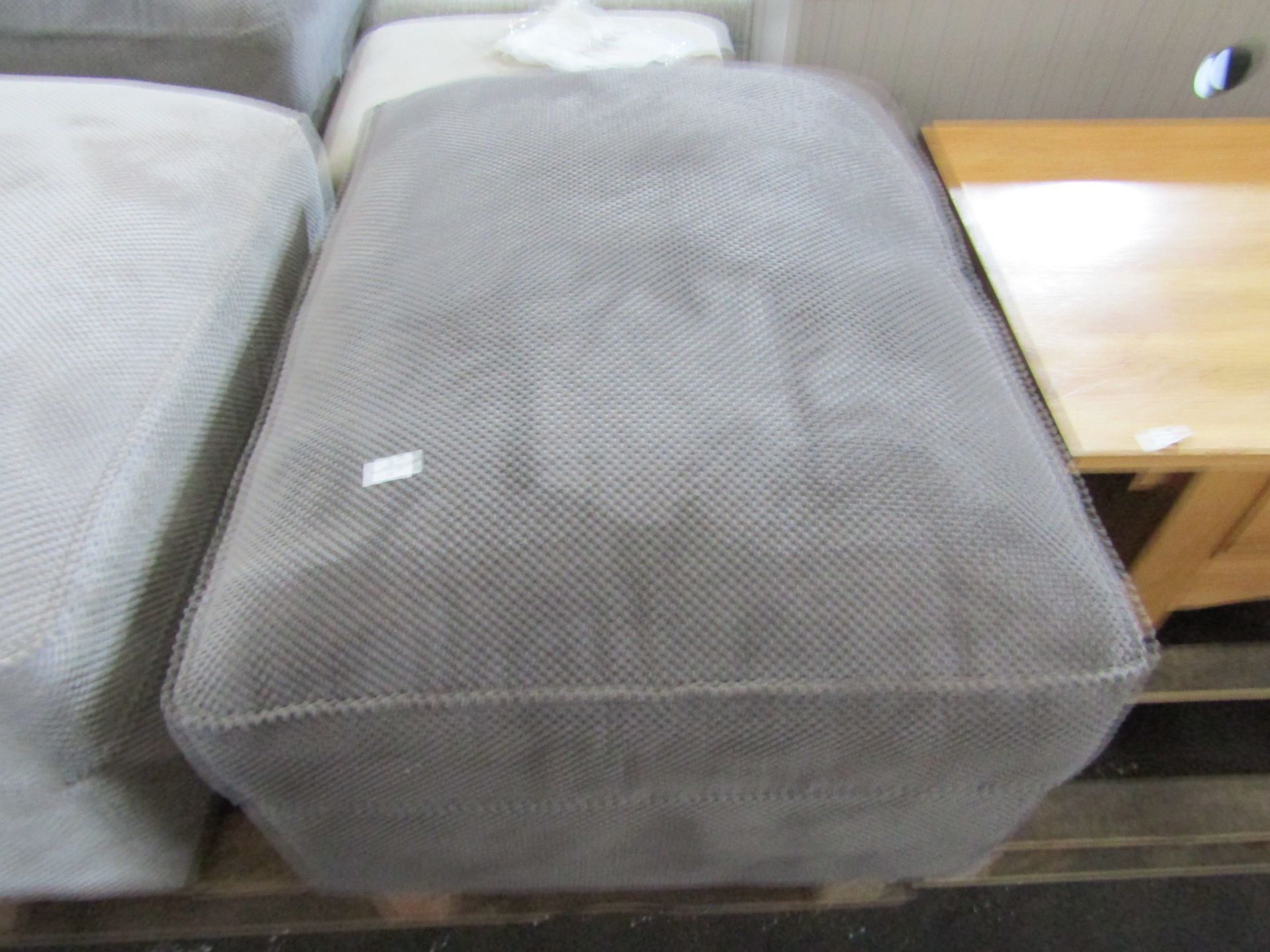 Oak Furnitureland Nebraska Corner Chaise Large Storage Footstool In Charcoal Fabric RRP Â£449.99