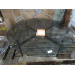 Heals Flume Round Coffee Table Smoke RRP Â£549.00A contemporary table featuring smoked glass and