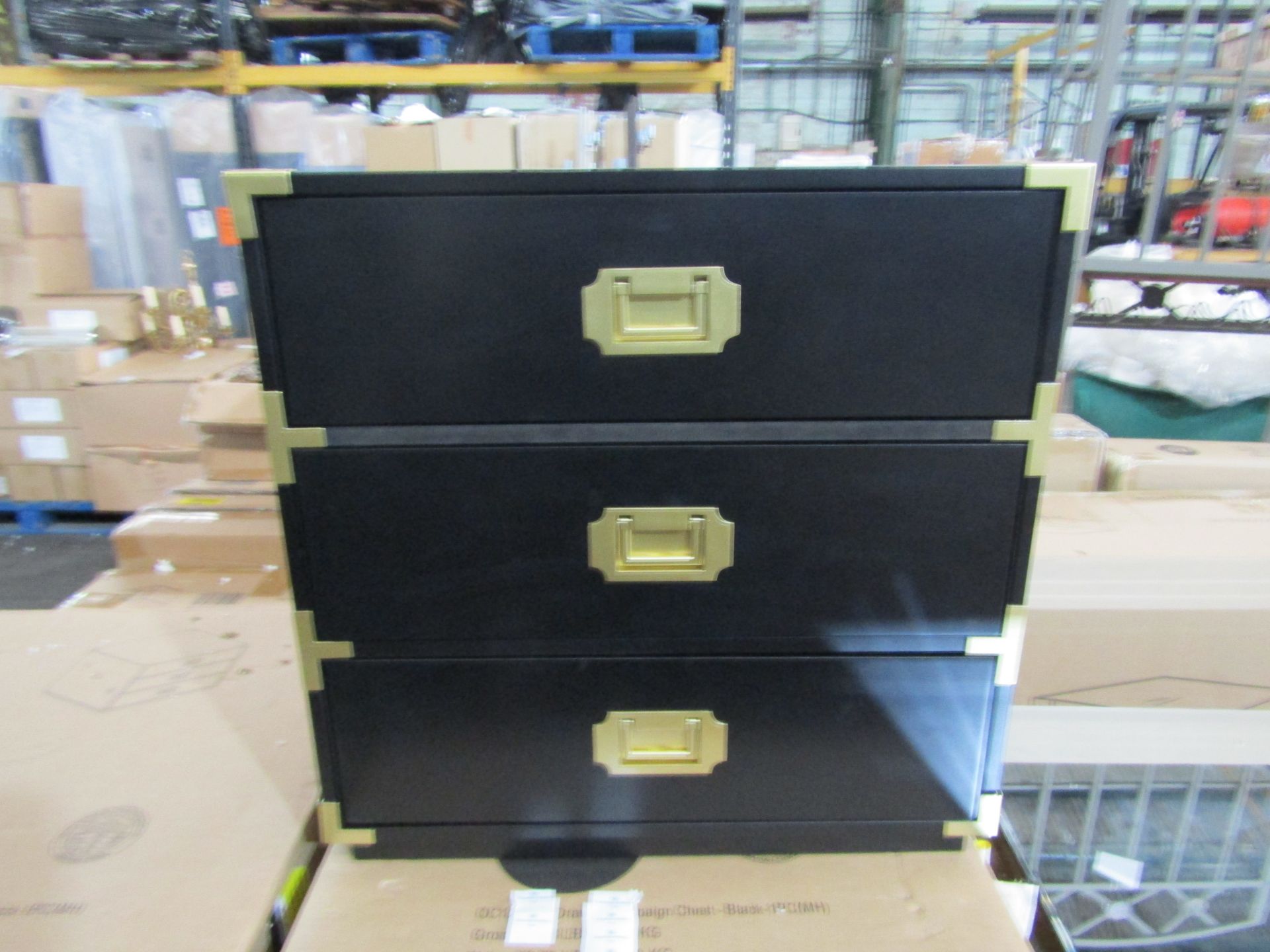 SEI Furniture Campaign Transitional 3 Drawer Accent Chest in Black RRP Â£192.99 Dress up your home