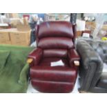 HSL Aysgarth Nevada Red Leather & Oak Armchair - RRP 2060