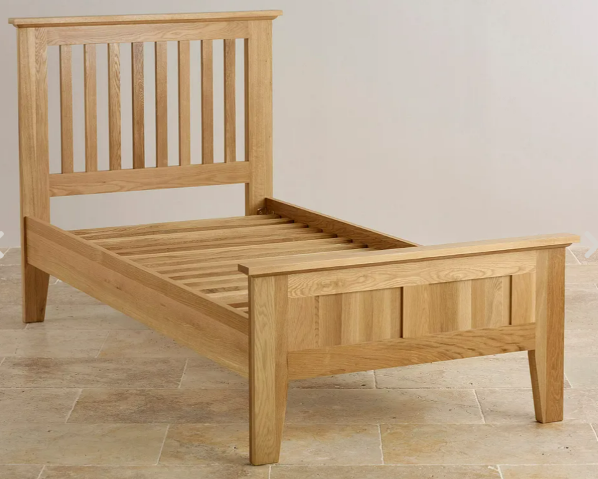 Oak Furnitureland Bevel Solid Oak 3Ft Single Bed RRP ??349.99