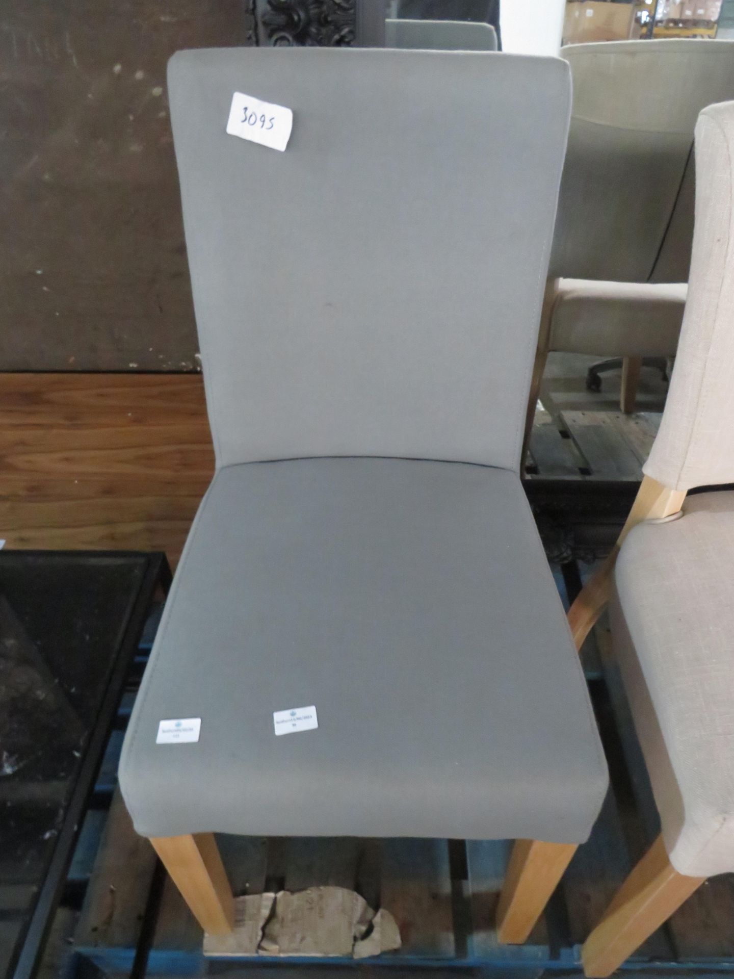 Cotswold Company Aster Straight Back Upholstered Dining Chair Grey RRP £100.00