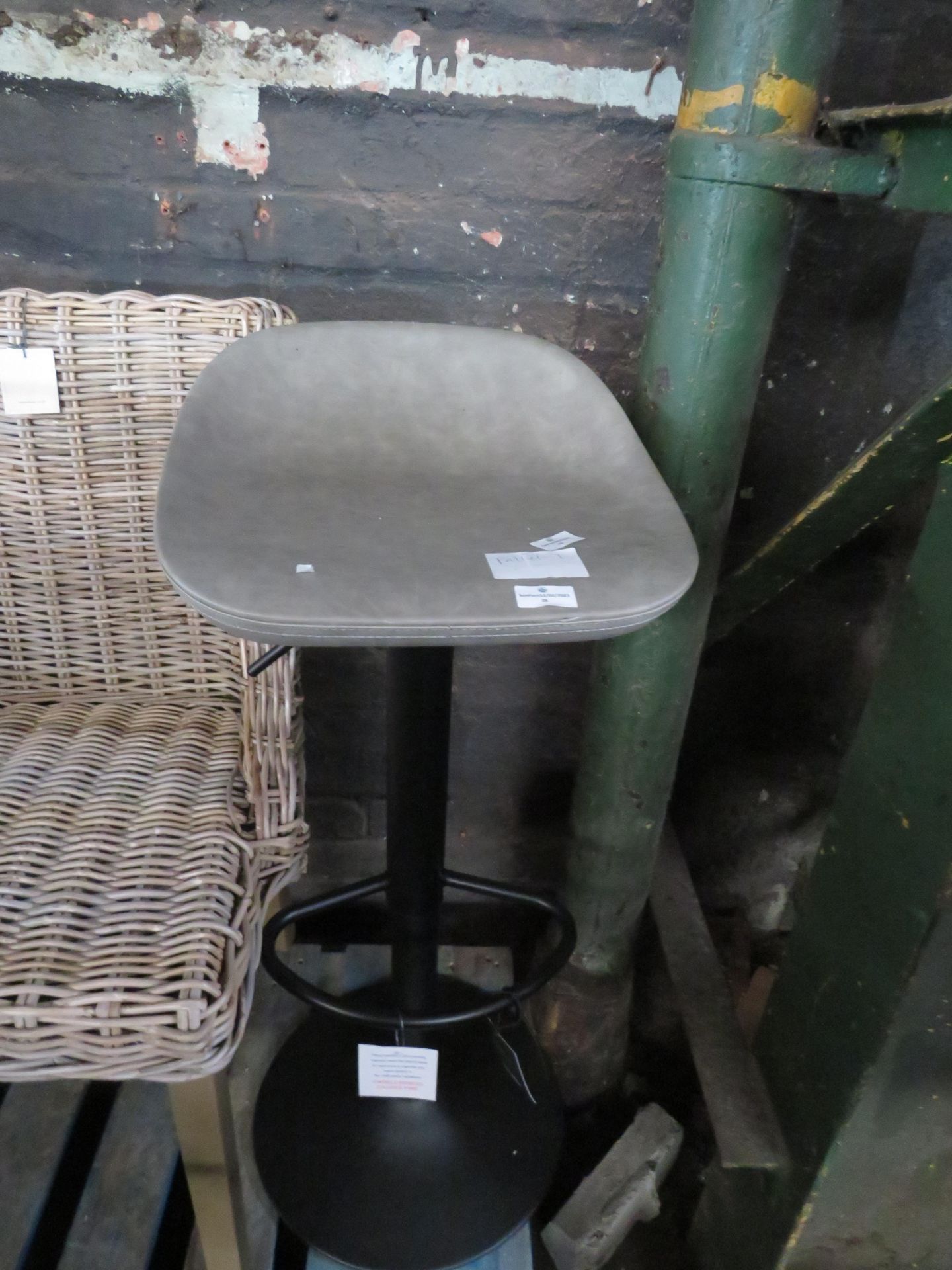 Cox & Cox Faux Leather Counter Stool Grey RRP £150.00