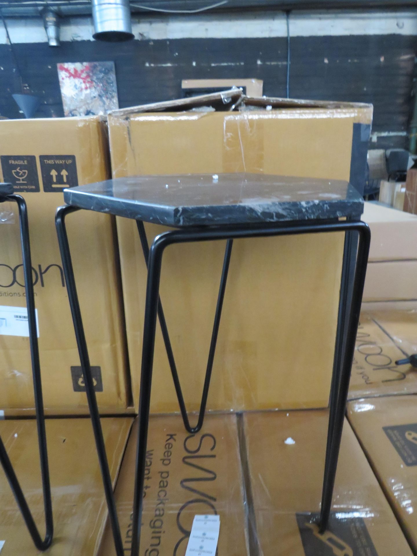 Swoon Ent Side Table in Black Marble RRP Â£149.00 Swoon Ent Side Table in Black Marble RRP £149.00