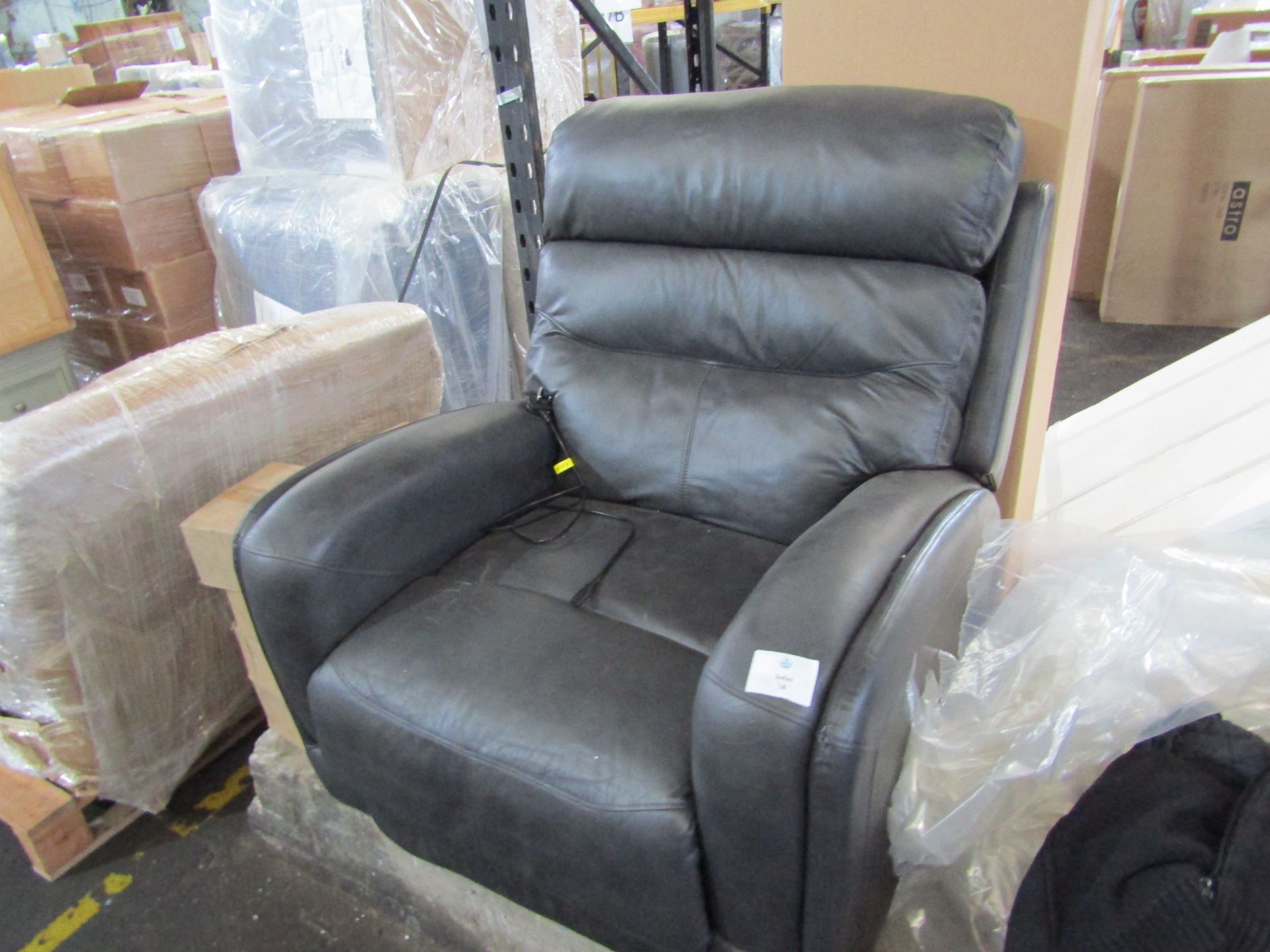 Costco Power Leather Recliner Armchair - Item Has Slight Marks On Bottom - Viewing Recommended.