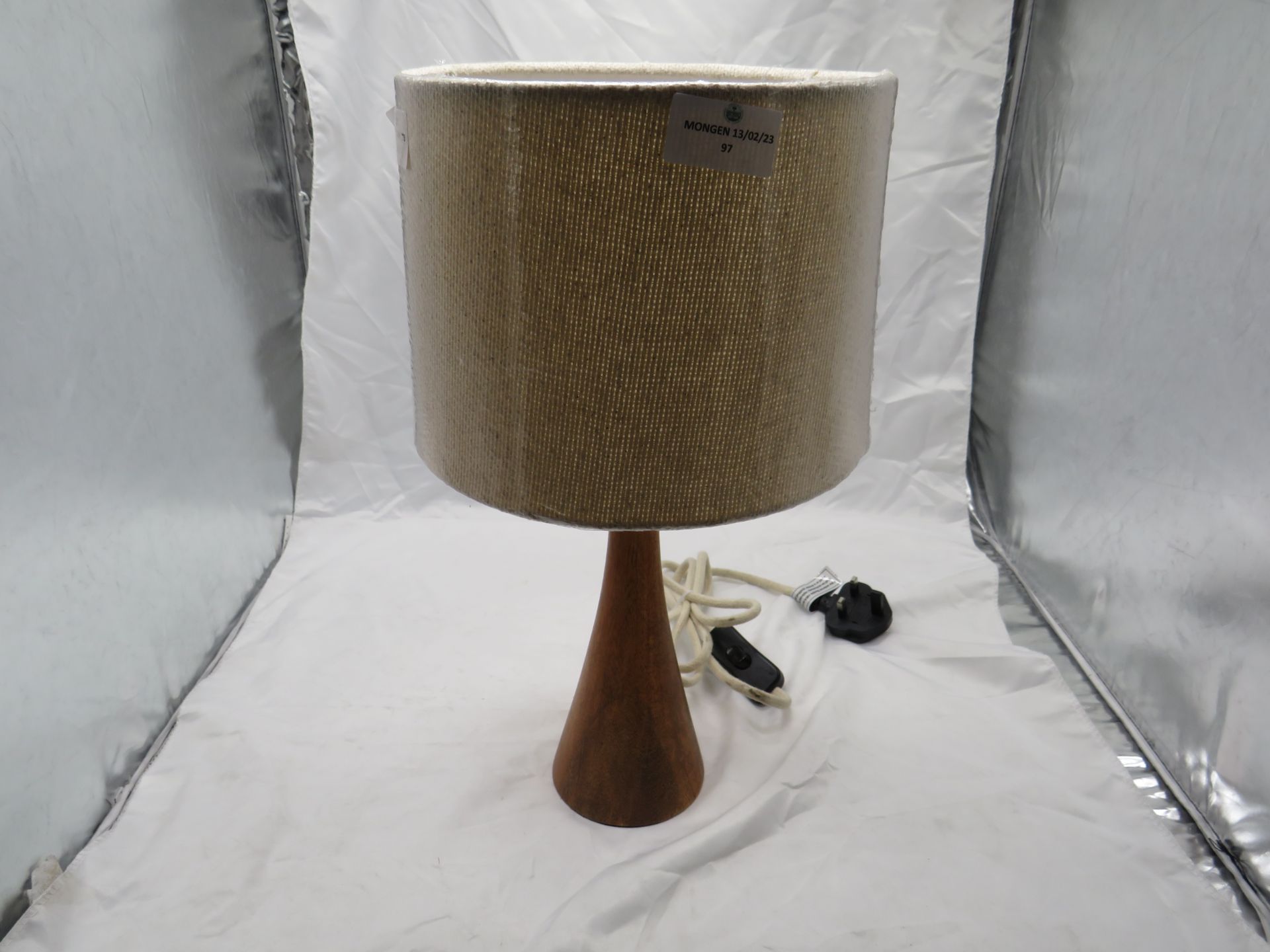 Crystal Style Table Lamp With Grey Shade -Exz Display Tested Working.