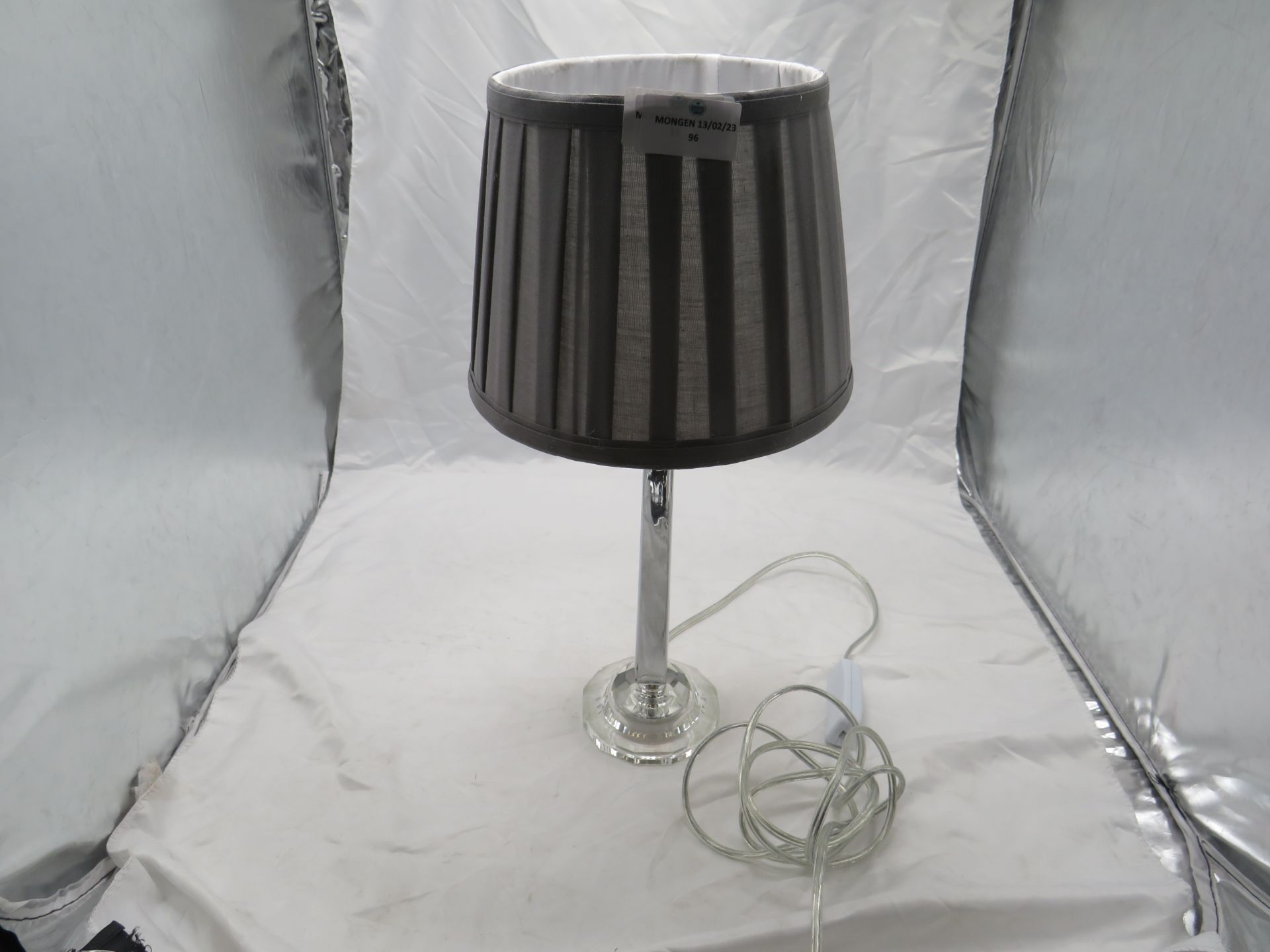 Wooden Table Lamp With White Shade - Ex Display Tested Working.