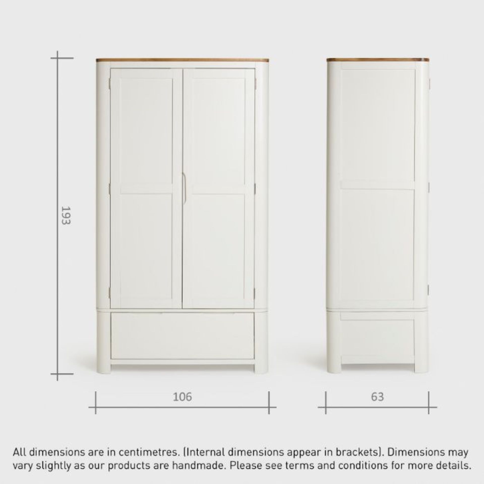 Oak Furnitureland Hove Natural Oak And Painted Double Wardrobe RRP 694.99 Grade B - Image 12 of 12