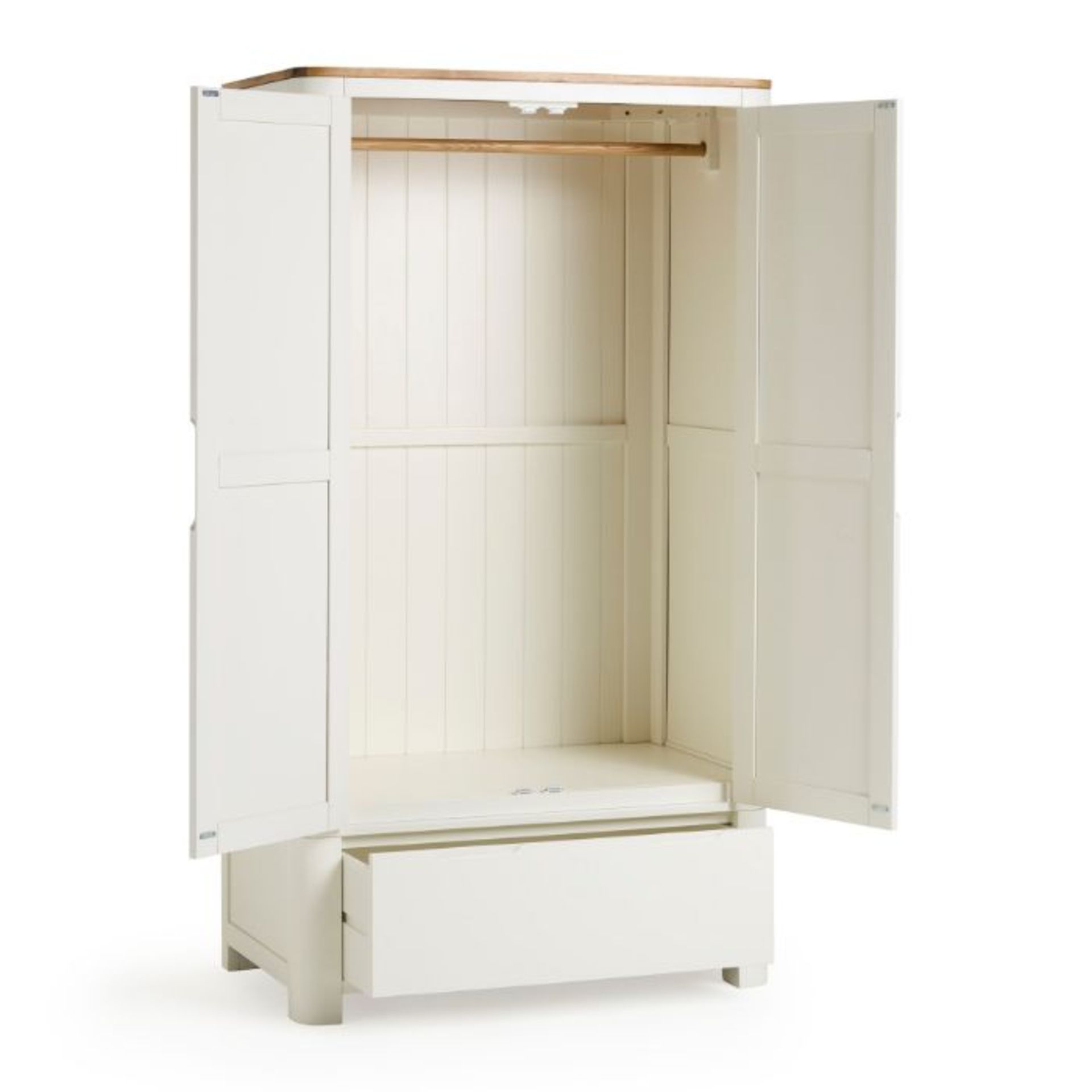 Oak Furnitureland Hove Natural Oak And Painted Double Wardrobe RRP 694.99 Grade B - Image 8 of 12